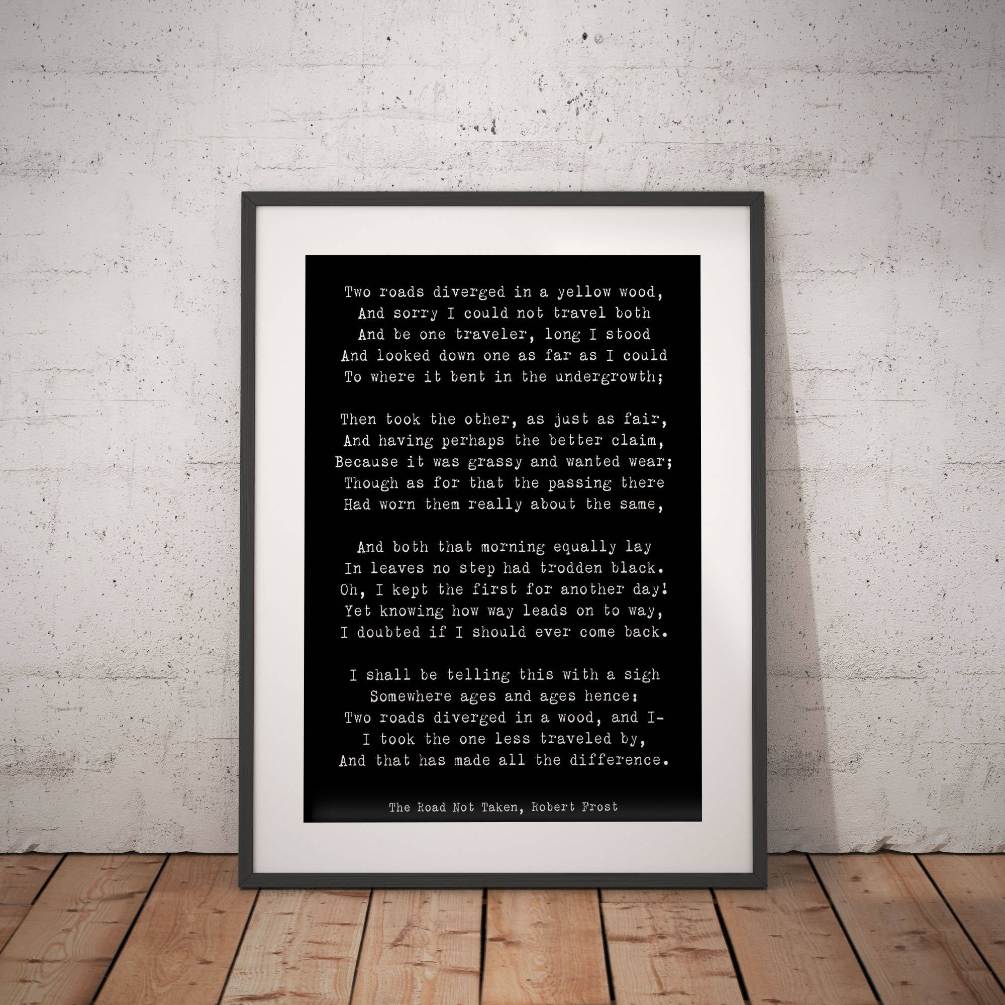 Robert Frost Poem Quote Print, The Road Not Taken Poem Poster