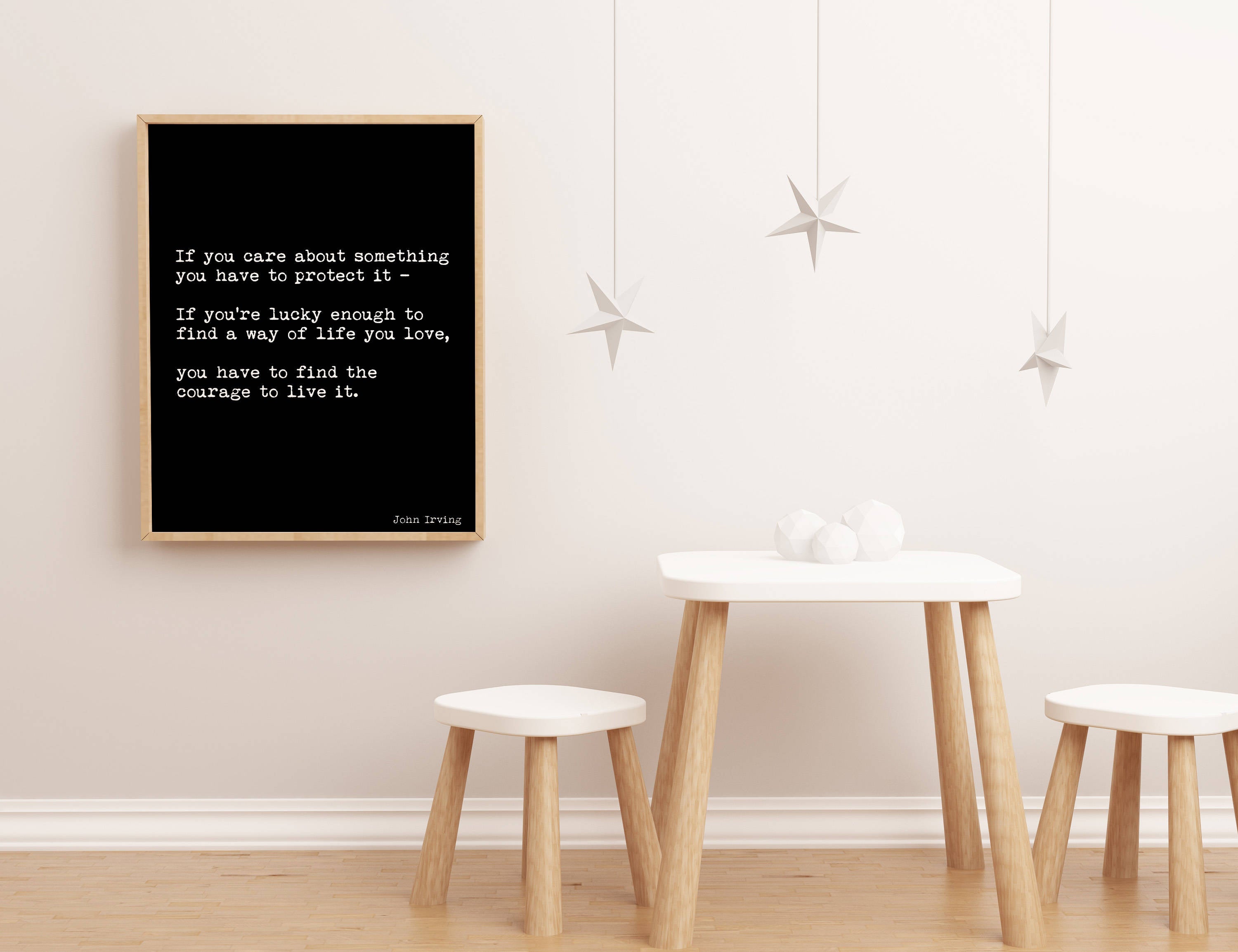 Way Of Life You Love Life Quote Motivational Print, Inspirational Quote Print Featuring A John Irving Quote In Black & White unframed