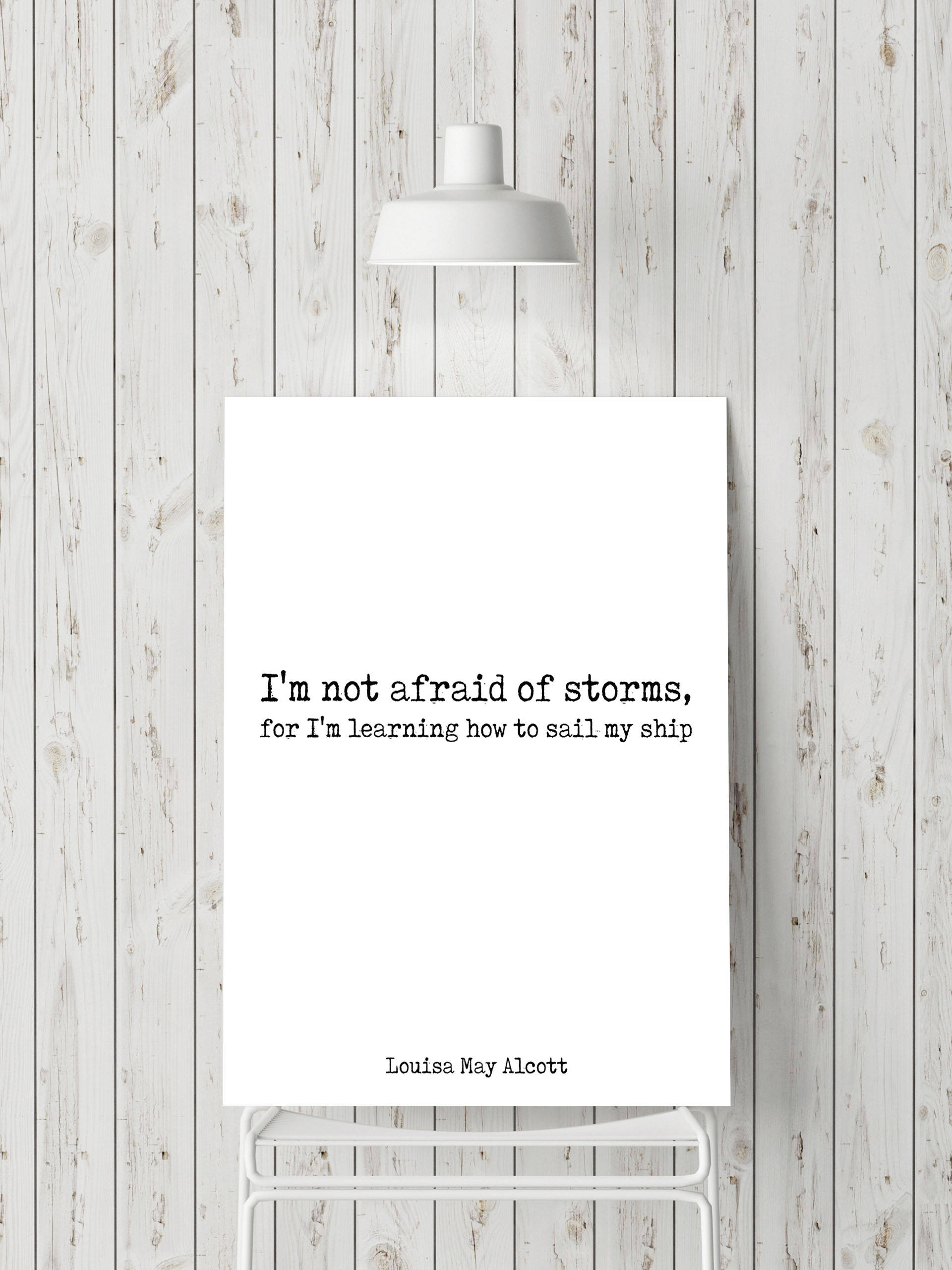 Louisa May Alcott I'm not afraid of storms Print - BookQuoteDecor
