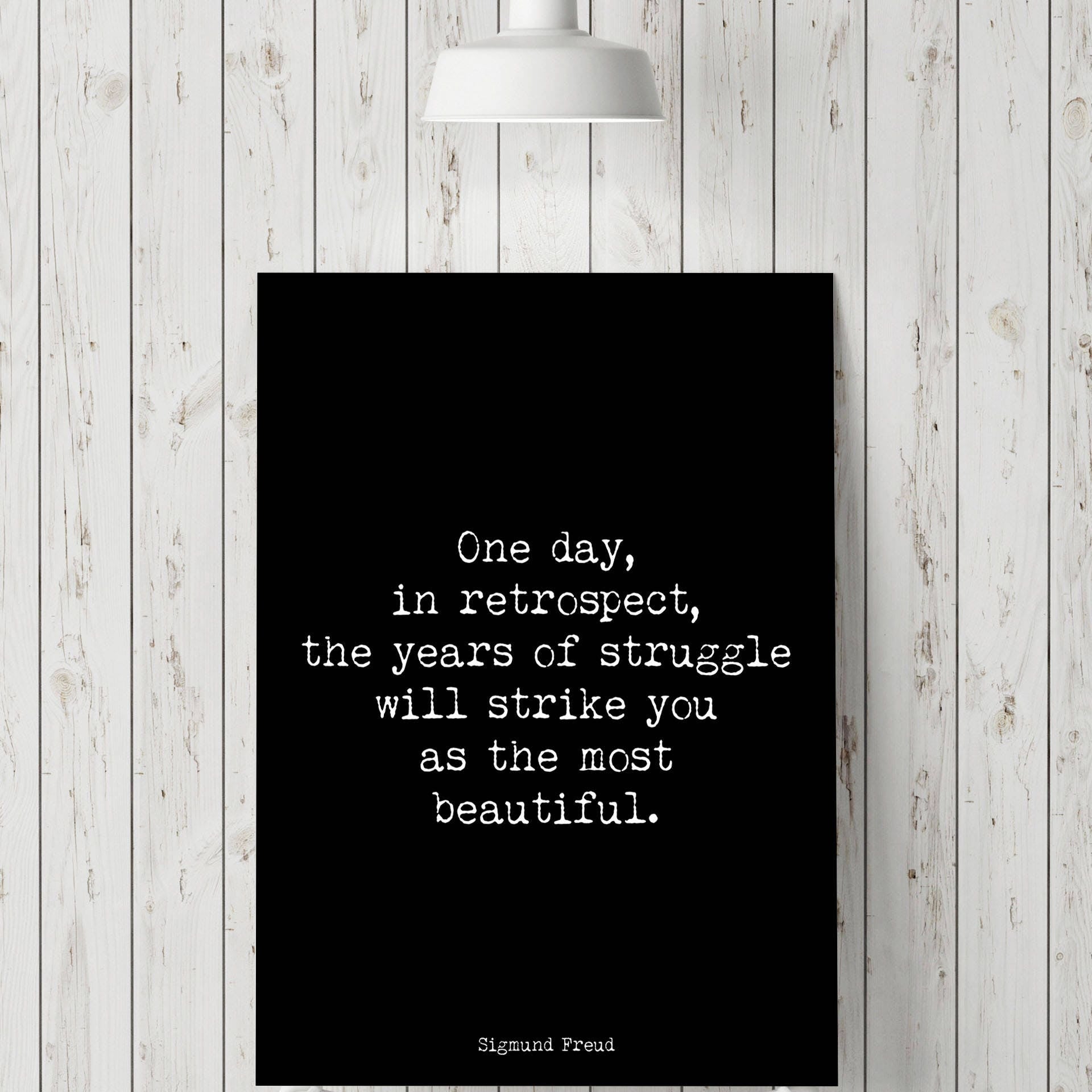 Sigmund Freud Quote Print in Black & White, Psychology Art Print
