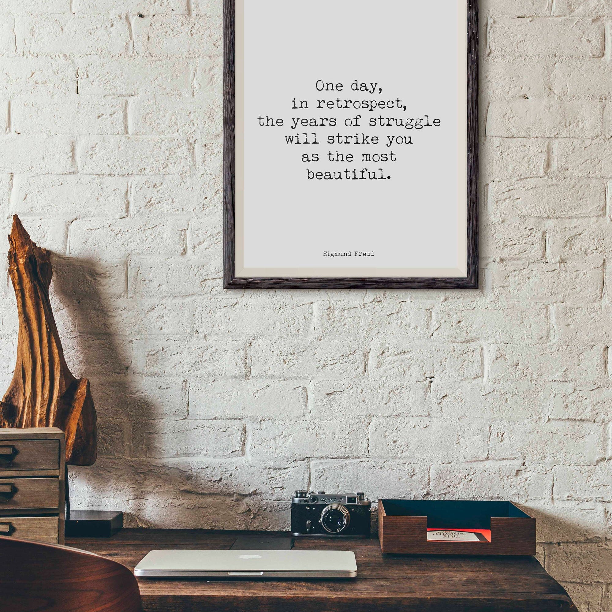 Sigmund Freud Quote Print in Black & White, Psychology Art Print