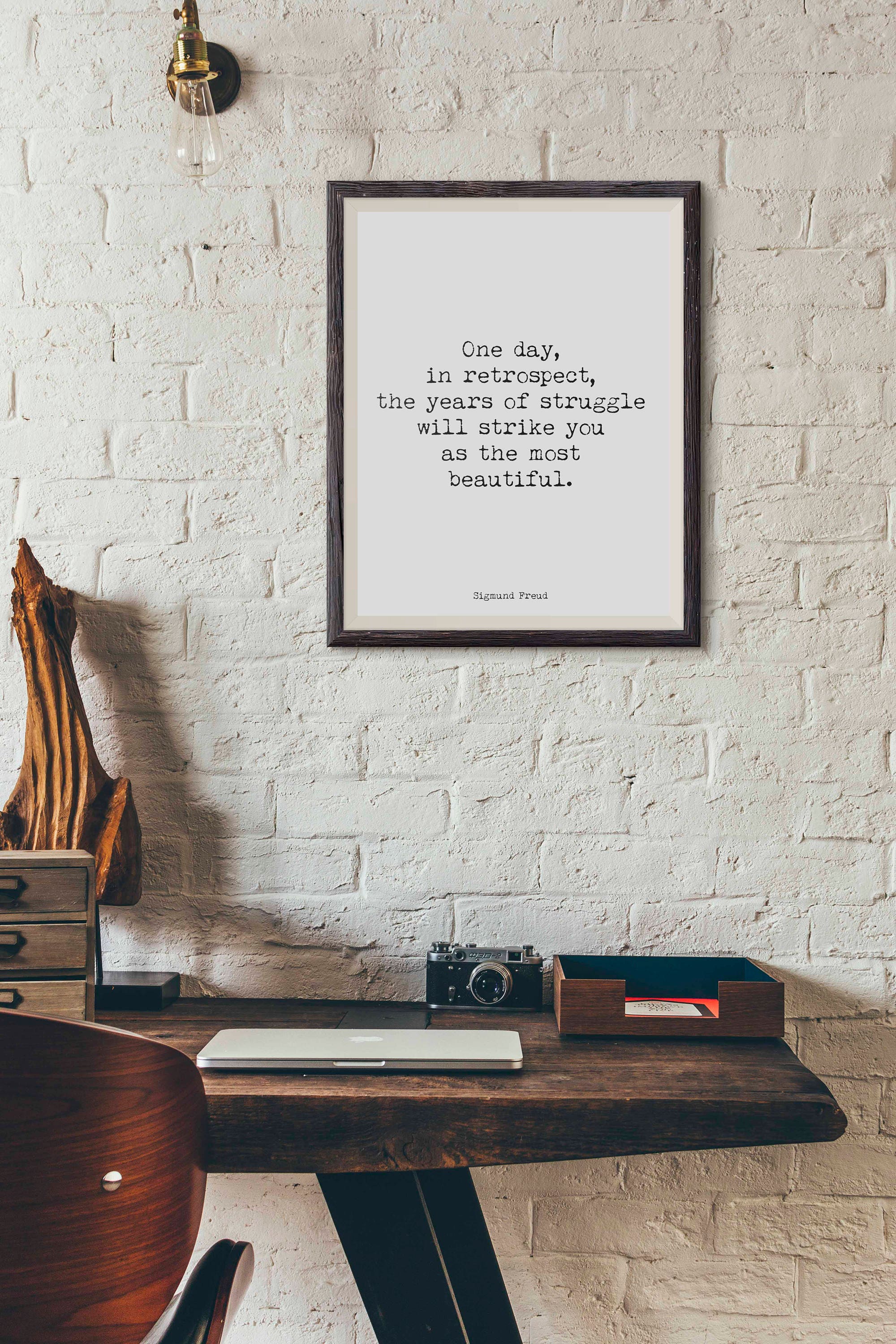 Sigmund Freud Quote Print in Black & White, Psychology Art Print