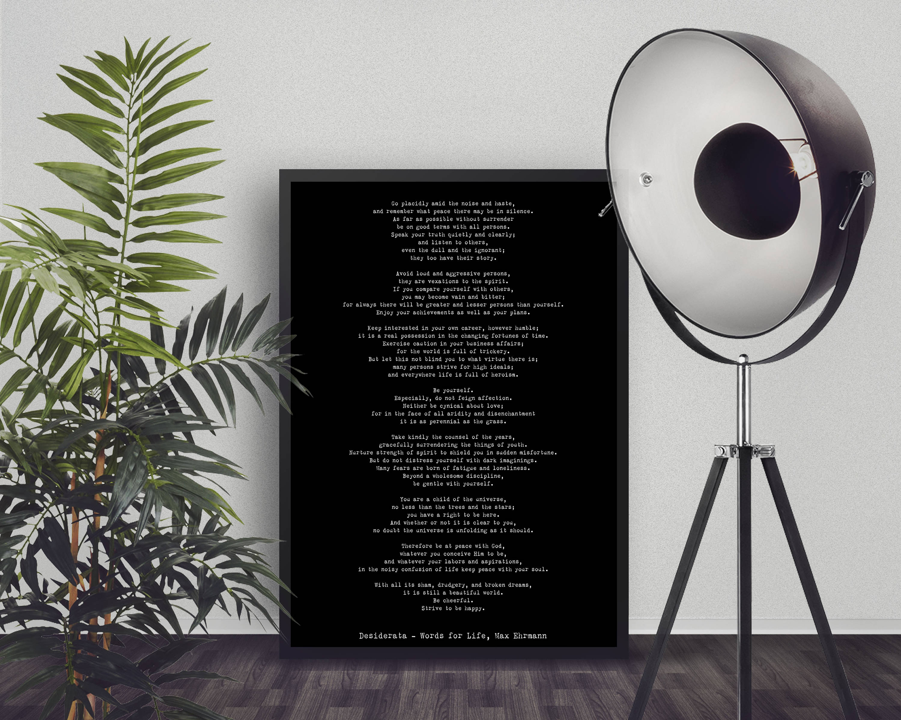Print Desiderata Framed, 12x16 poem print, Max Ehrmann Framed Art Literary Poster, literary quote print, motivational poster - BookQuoteDecor