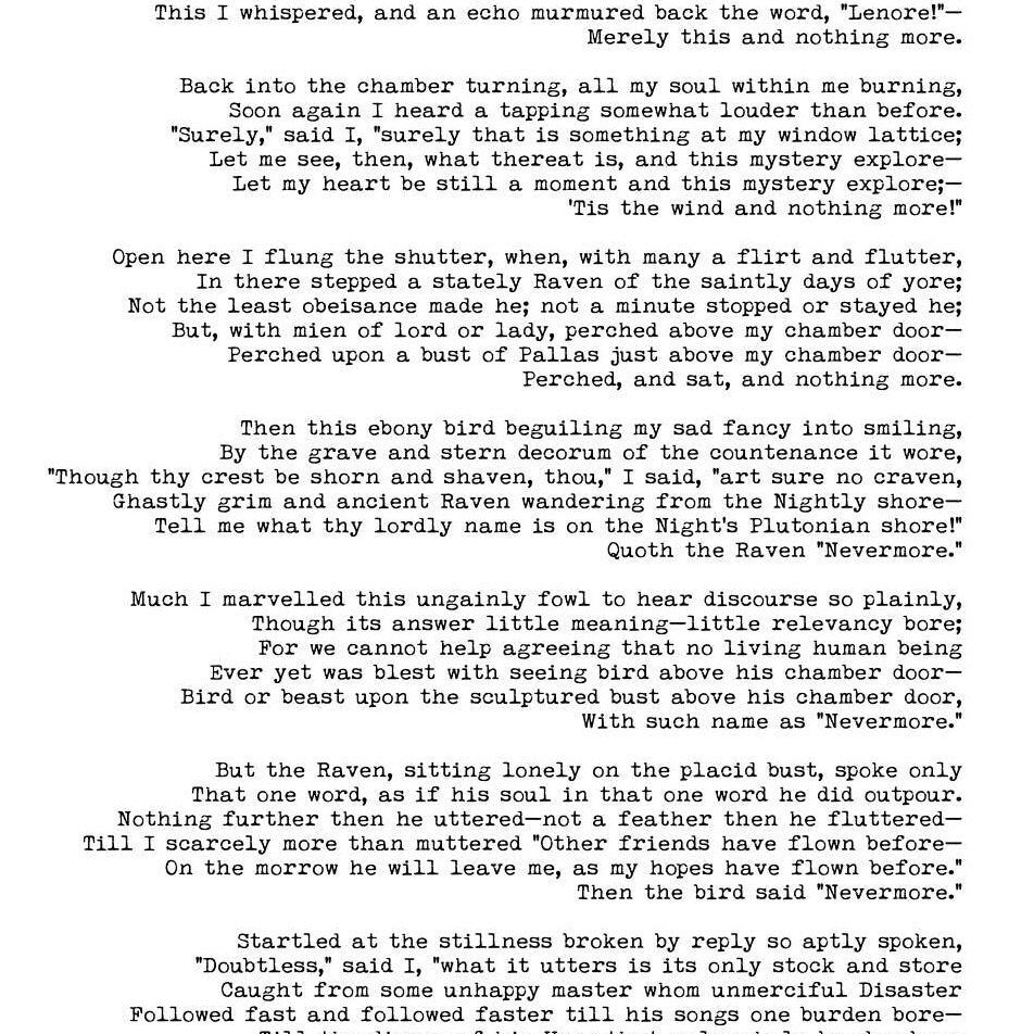 Edgar Allan Poe Large Framed Print - Edgar Poe art print, The Raven poem