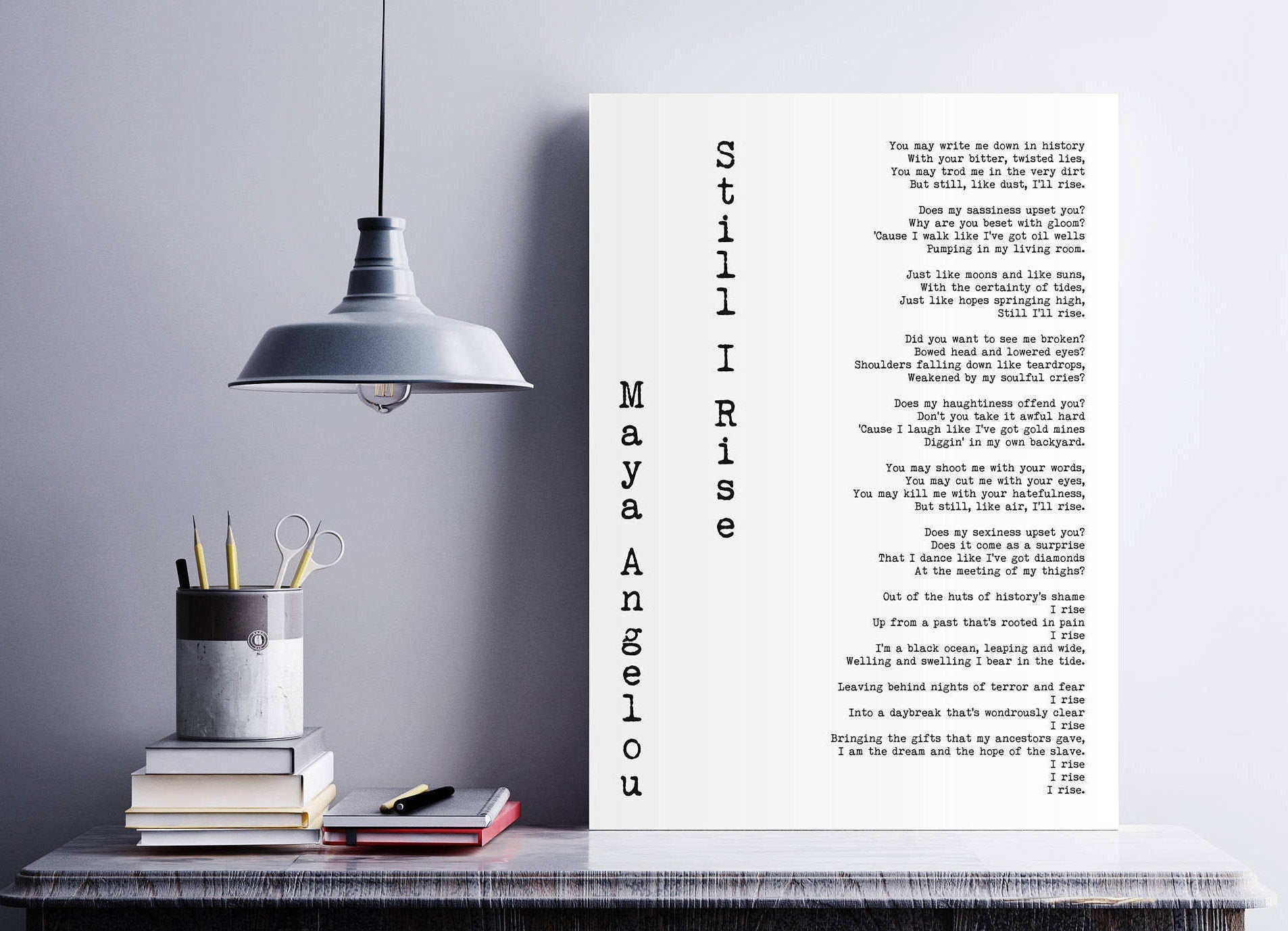 Instant Download Feminist Art, Maya Angelou Printable Wall Art Poem Quote, Still I Rise, Poetry Wall Art, self respect, confidence