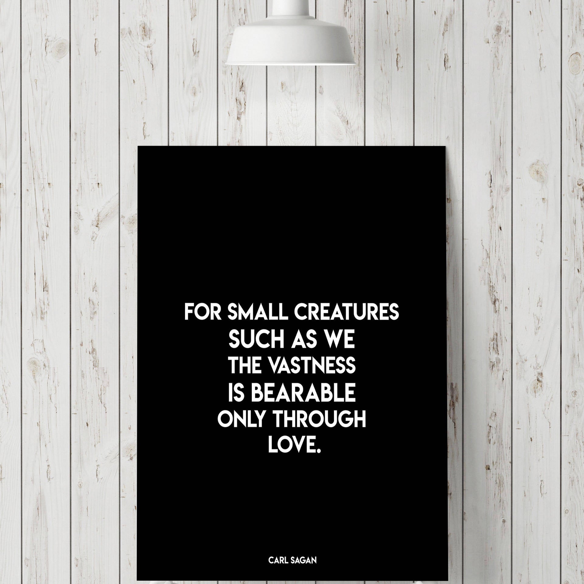 Carl Sagan Love Quote Print in Black & White, Literary Wall Decor