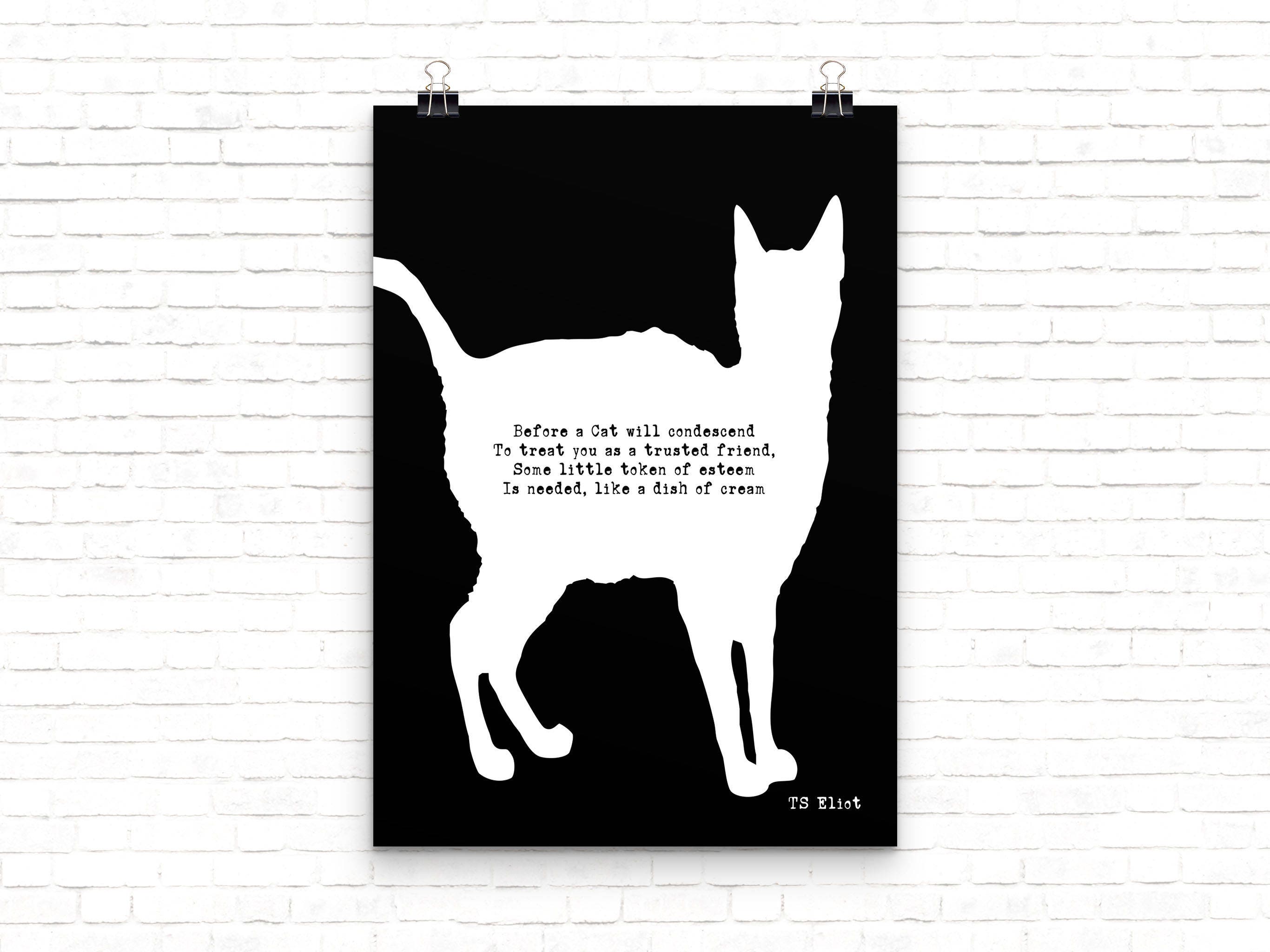 TS Eliot Print, Cat Lover Art