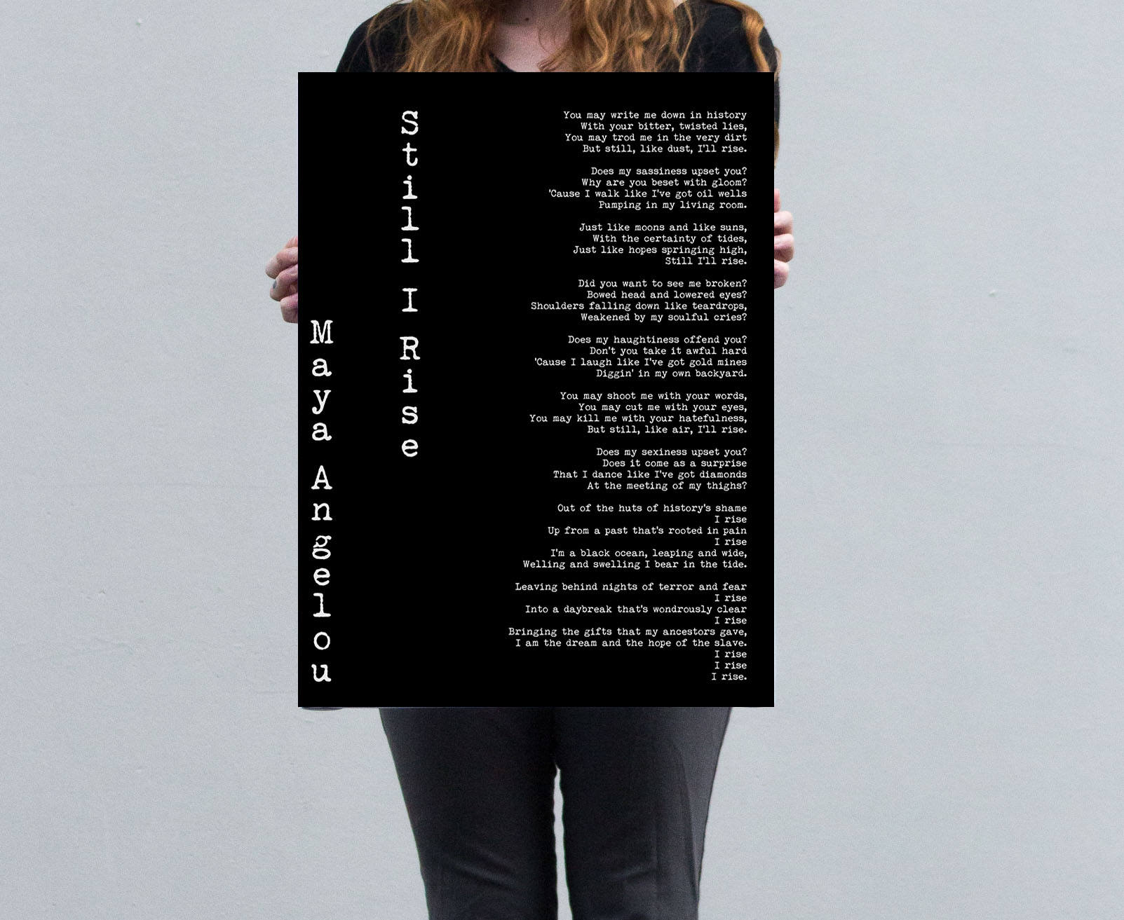 Still I Rise Canvas Art Print Maya Angelou - BookQuoteDecor