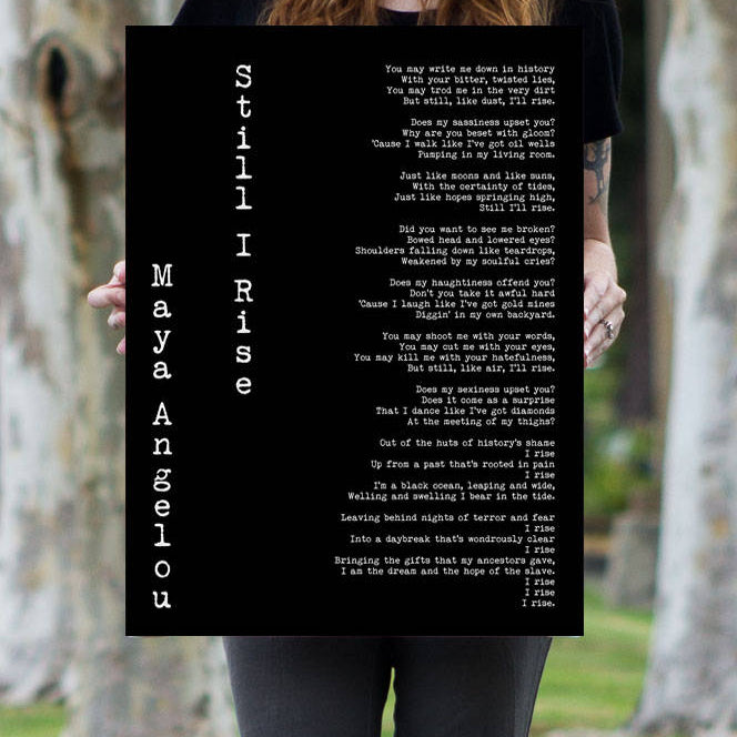 Still I Rise Canvas Art Print Maya Angelou - BookQuoteDecor