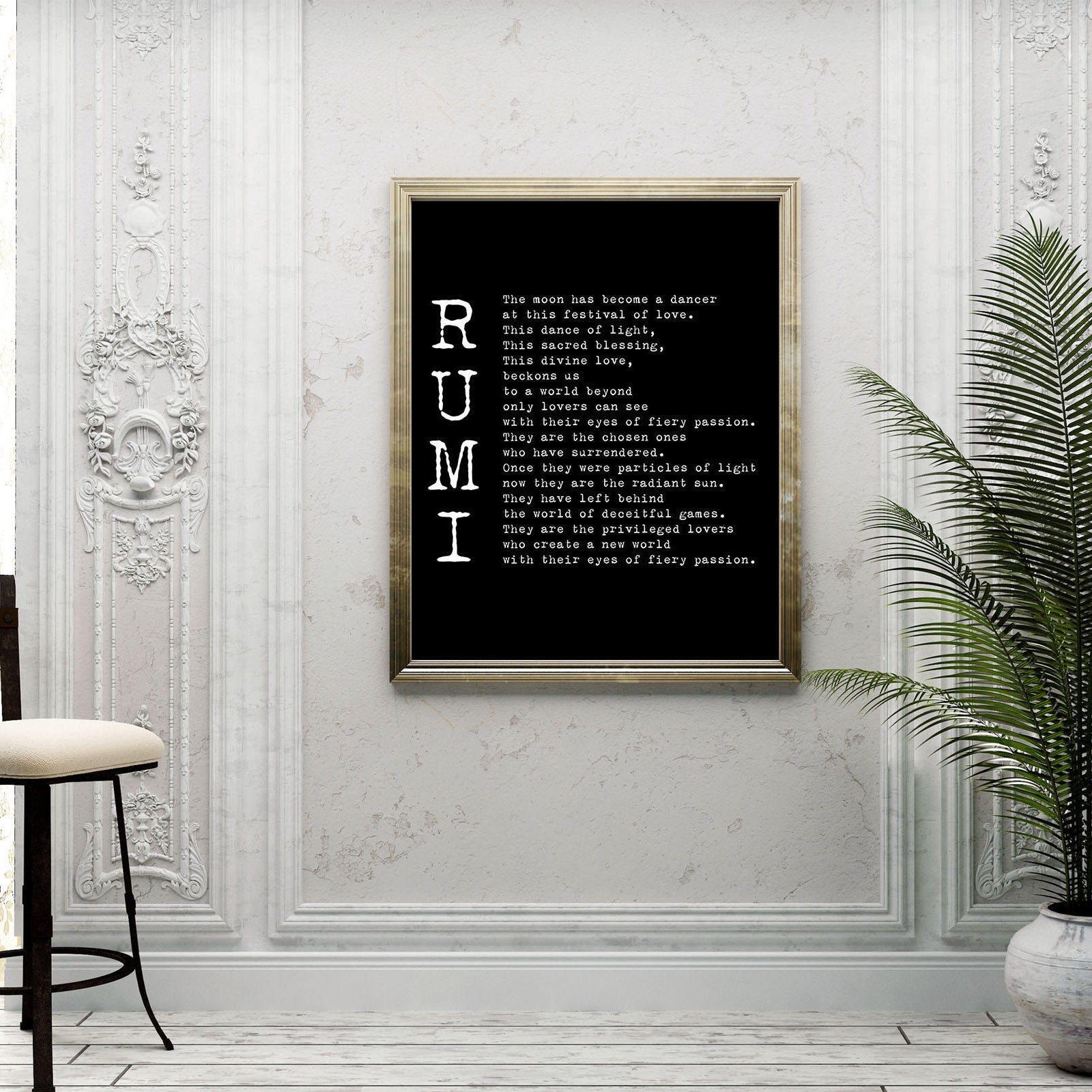 Rumi Poem - The Privileged Lovers Wedding Print or Love Poem Engagement Gift, Poetry Quote Art Unframed - BookQuoteDecor