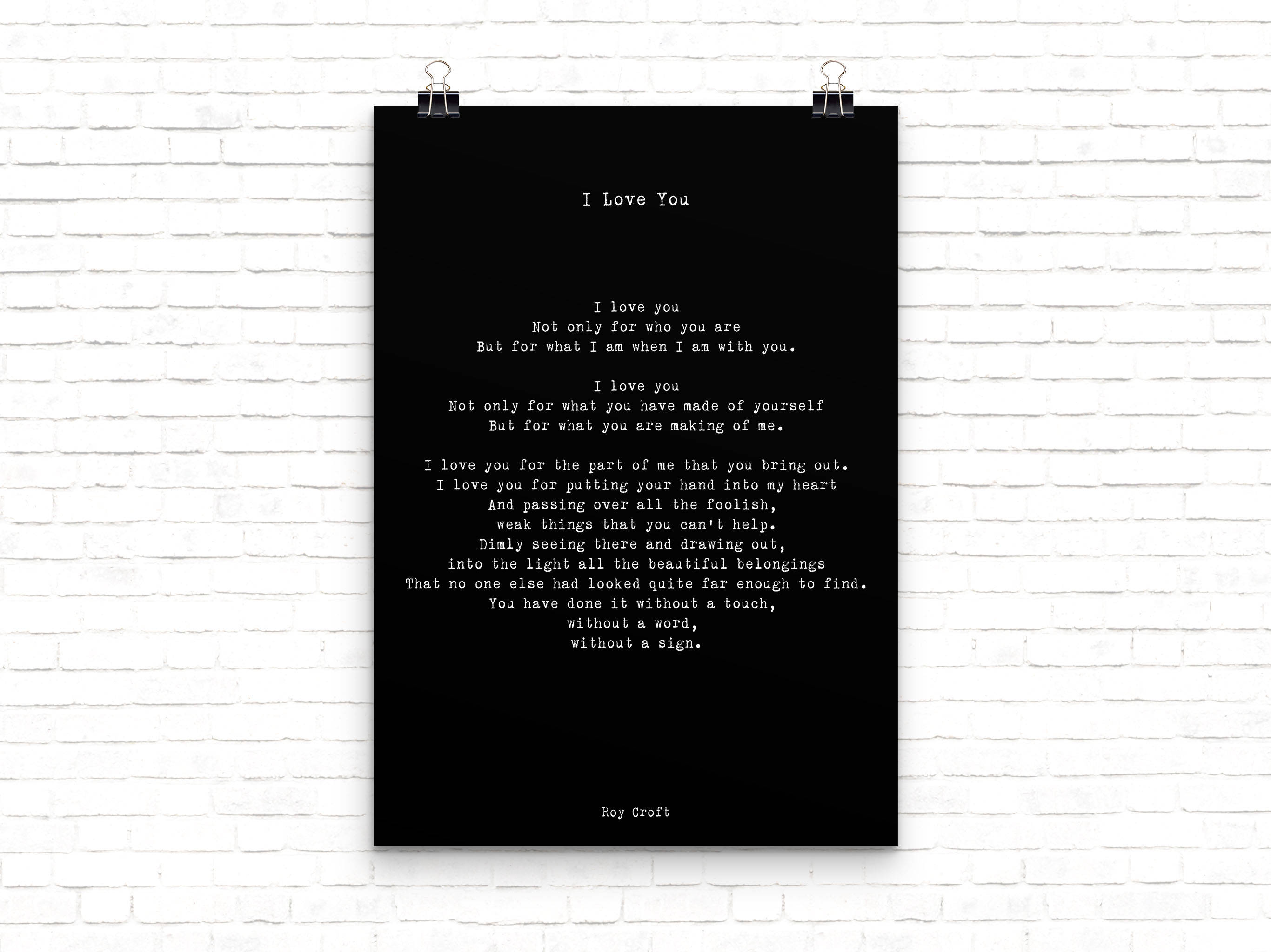 Personalized I Love You Poem, Custom Poem Print Wedding Gift Idea