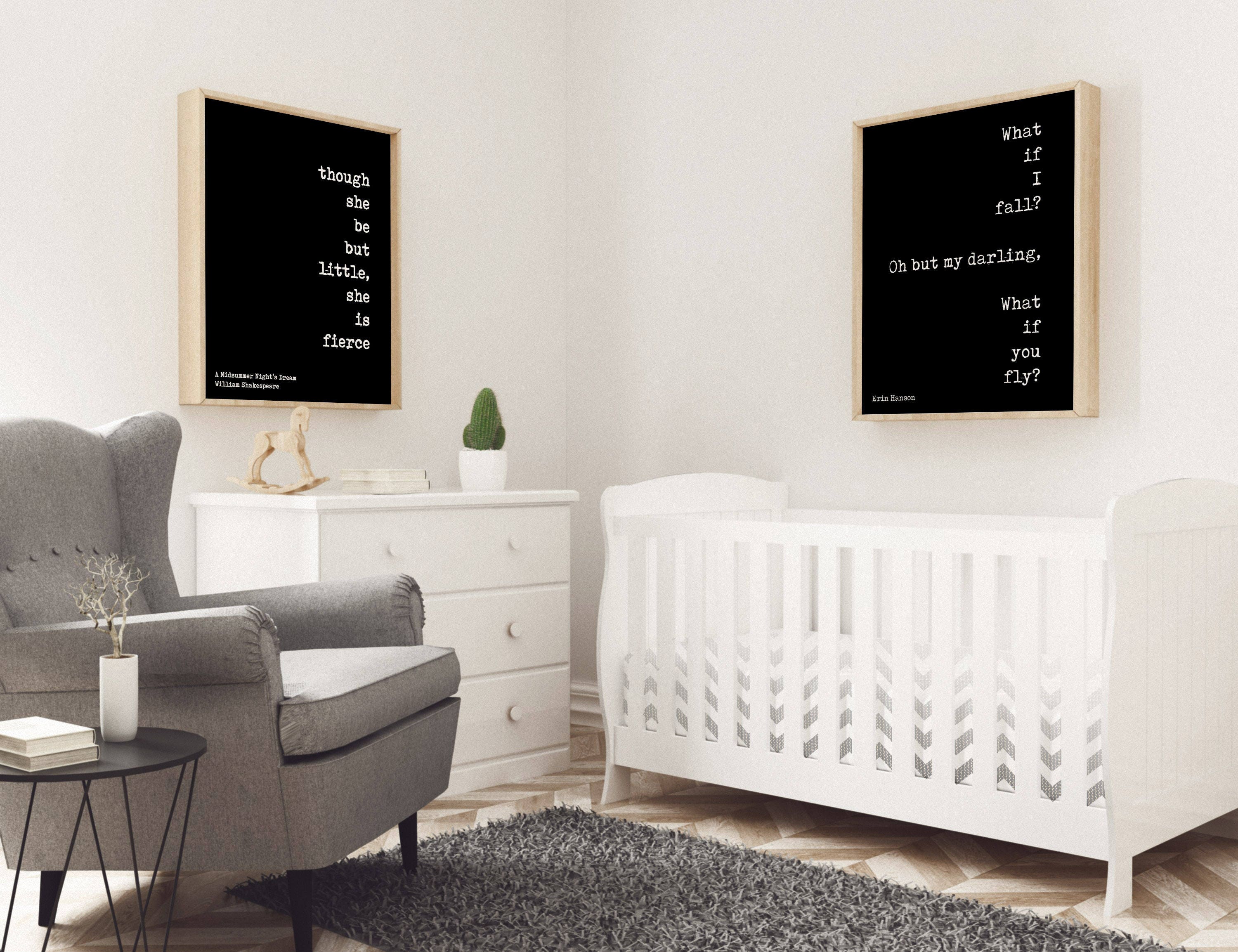 Nursery Wall Art Print set of 2, Black & White Kid's Decor