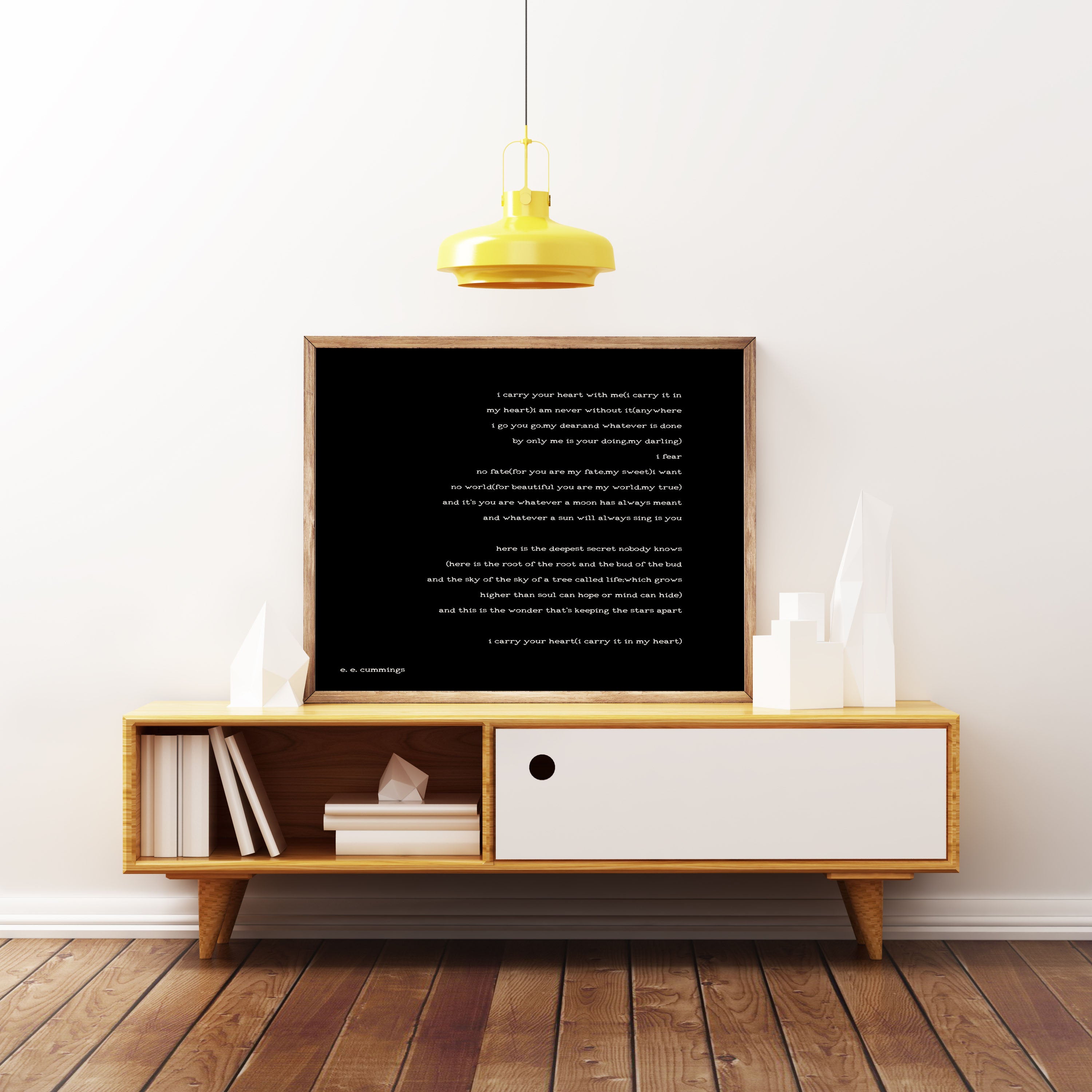 ee cummings, i carry your heart wall art - BookQuoteDecor