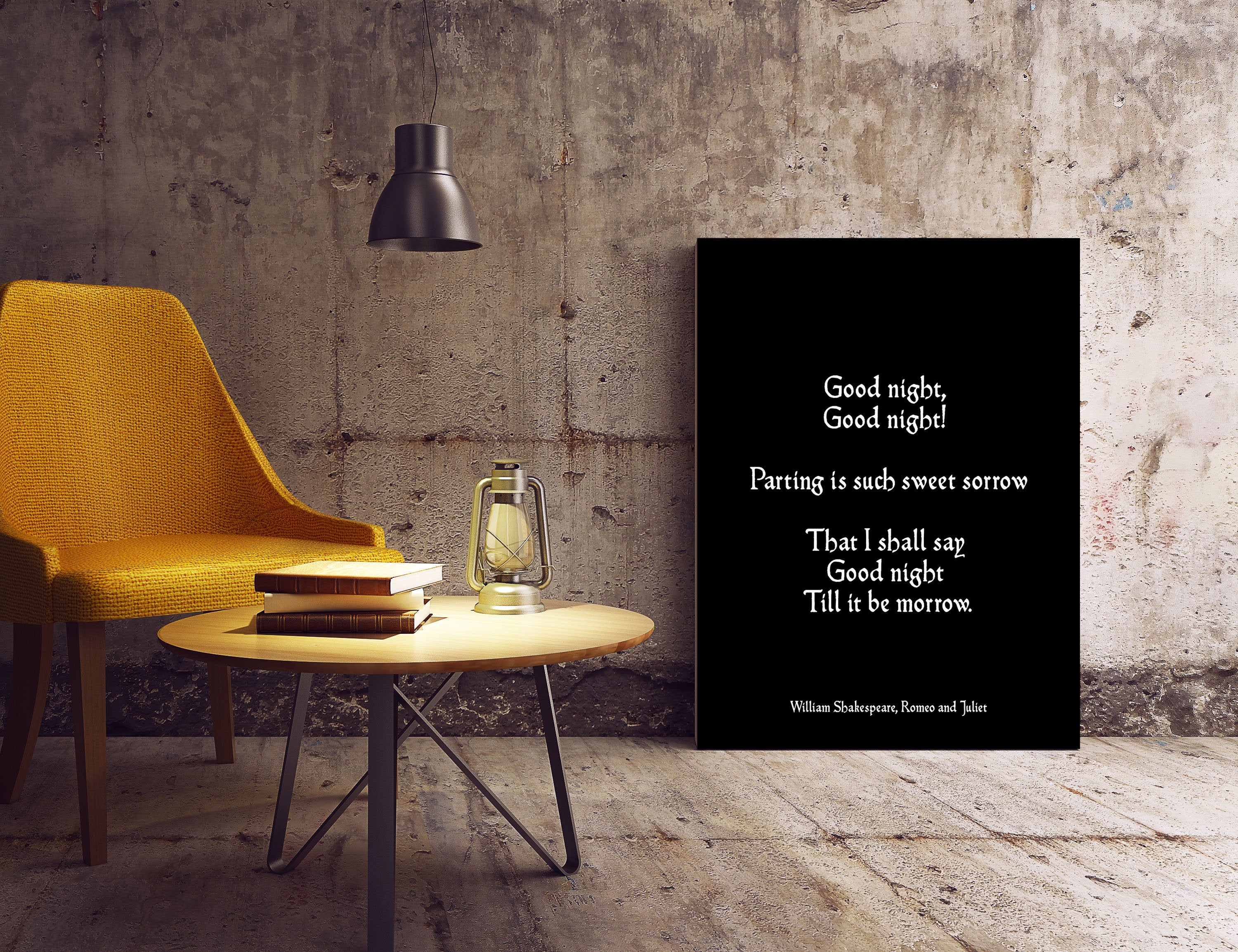 Romantic Gift Love Quote Romeo & Juliet, Black and White Wall Art Above Bed Decor, Shakespeare Love Print Unframed - BookQuoteDecor