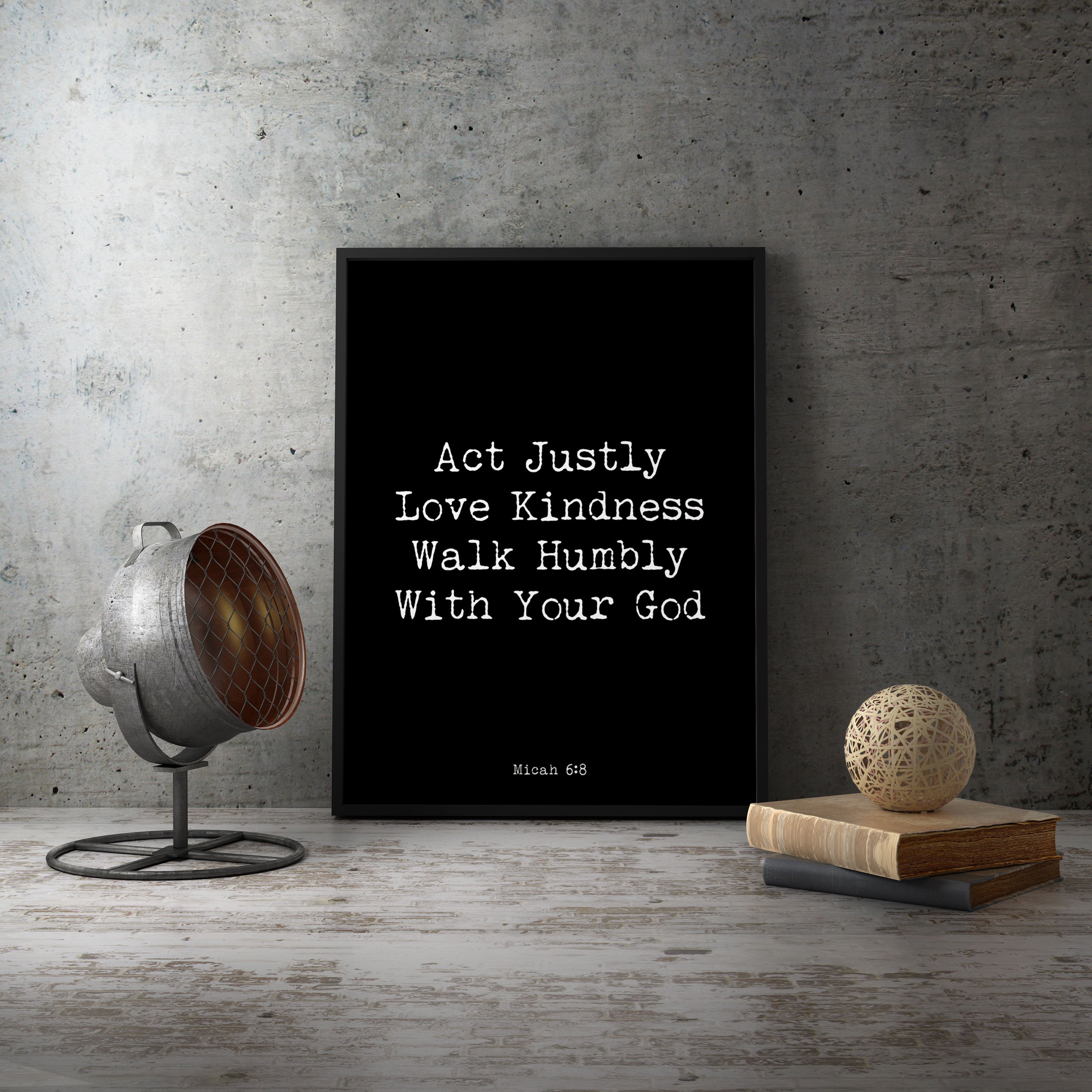 Micah 6:8 Bible Verse Quote Print - BookQuoteDecor