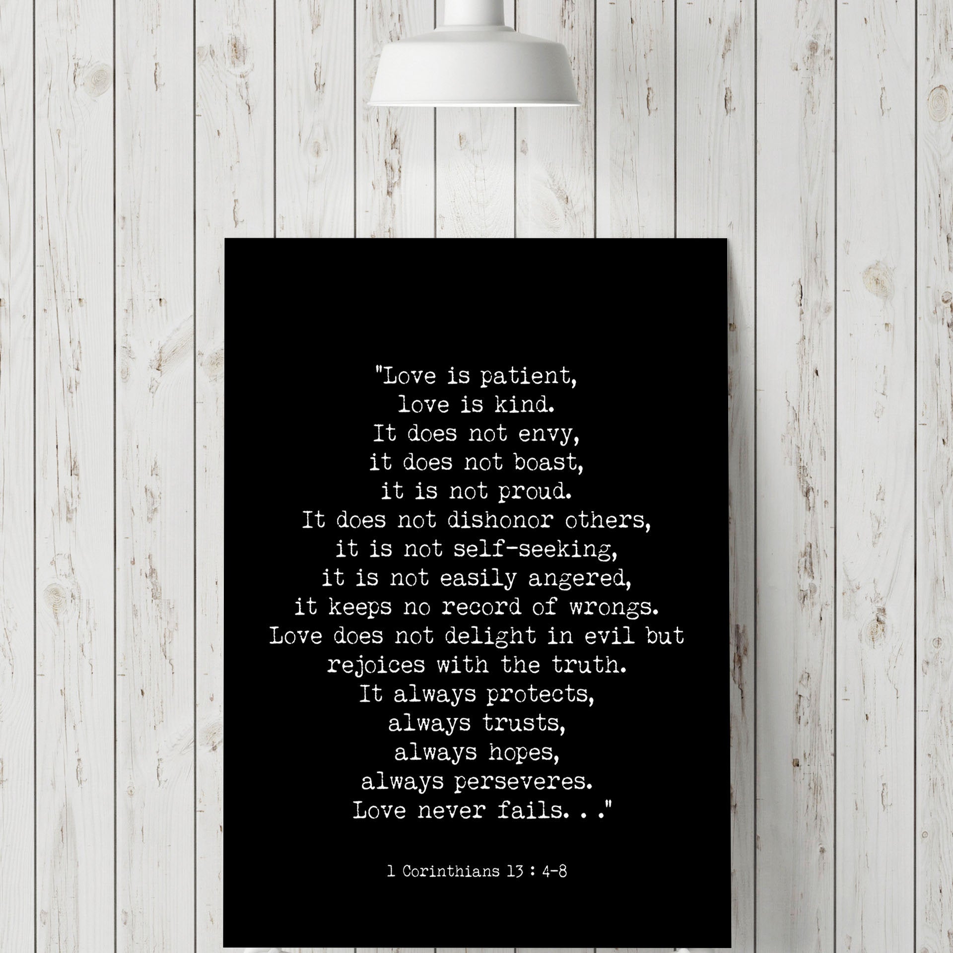 1 Corinthians 13 Quote Print Love Never Fails - BookQuoteDecor