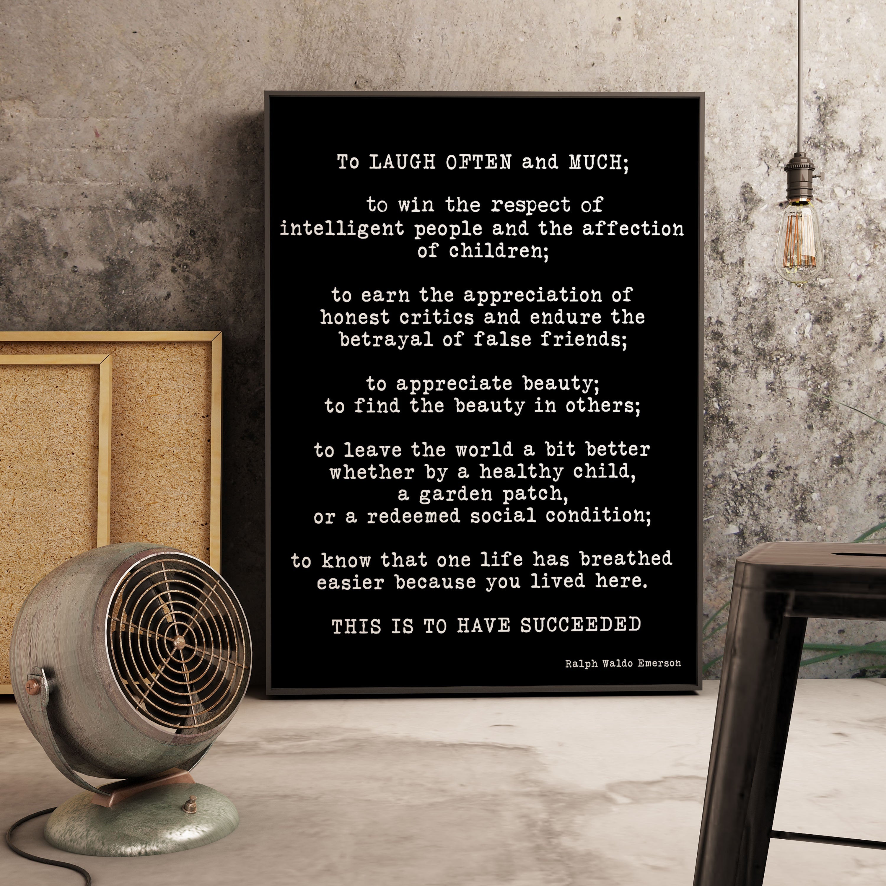 Ralph Waldo Emerson Success Quote To Laugh Often And Much - BookQuoteDecor