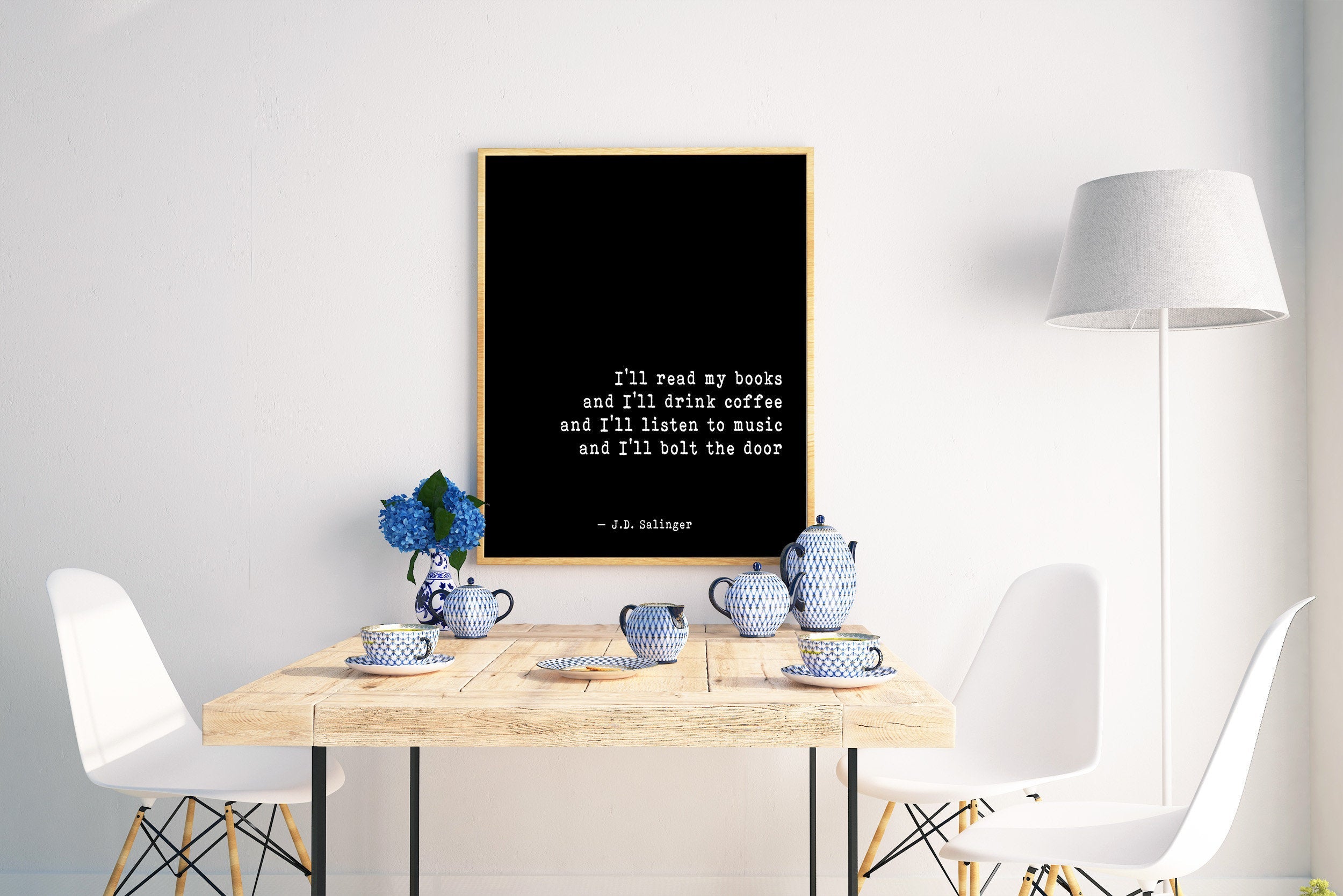 J D Salinger Quote Print, I’ll Read My Books And I’ll Drink Coffee - BookQuoteDecor