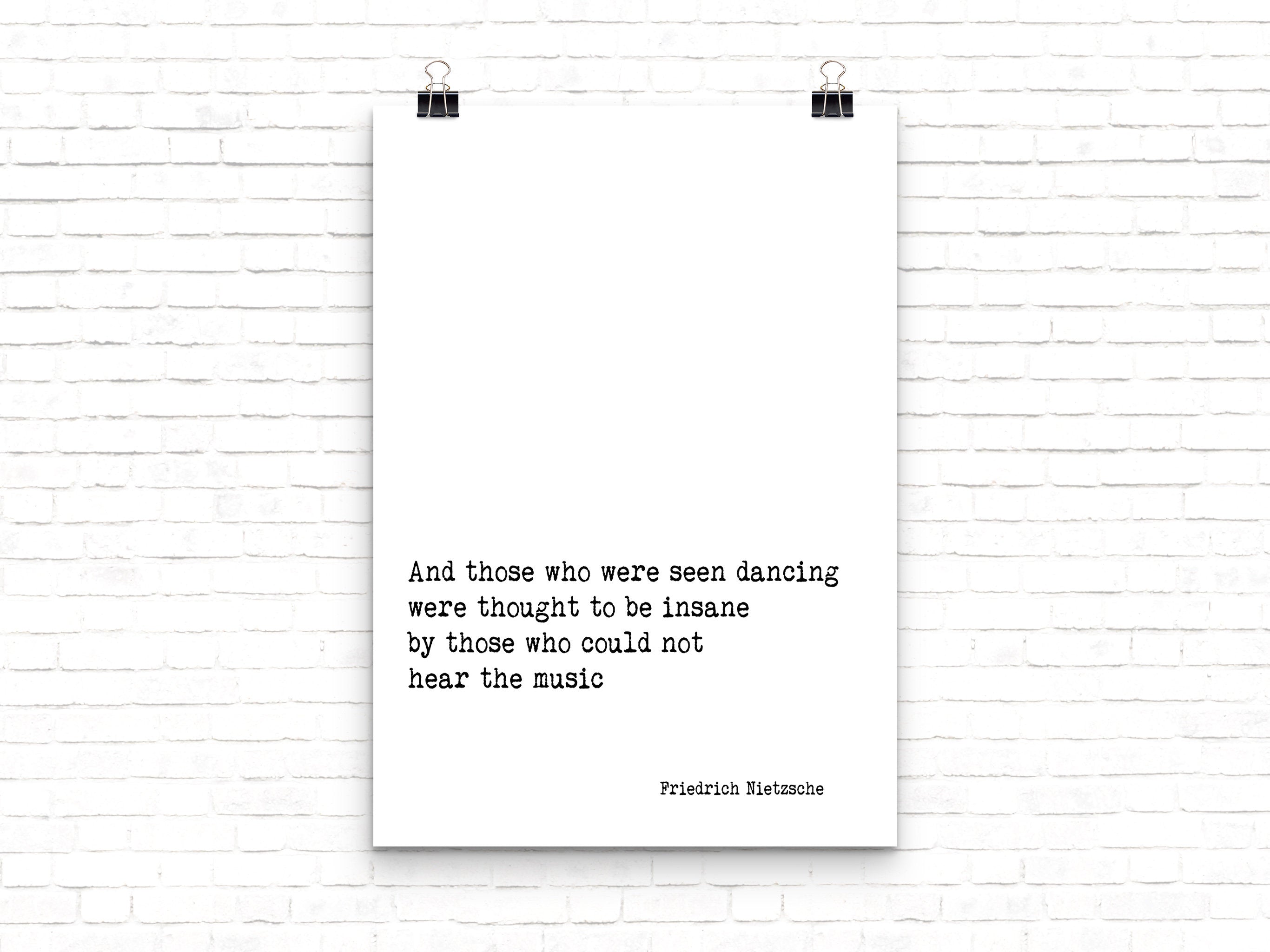Friedrich Nietzsche Quote Print - BookQuoteDecor