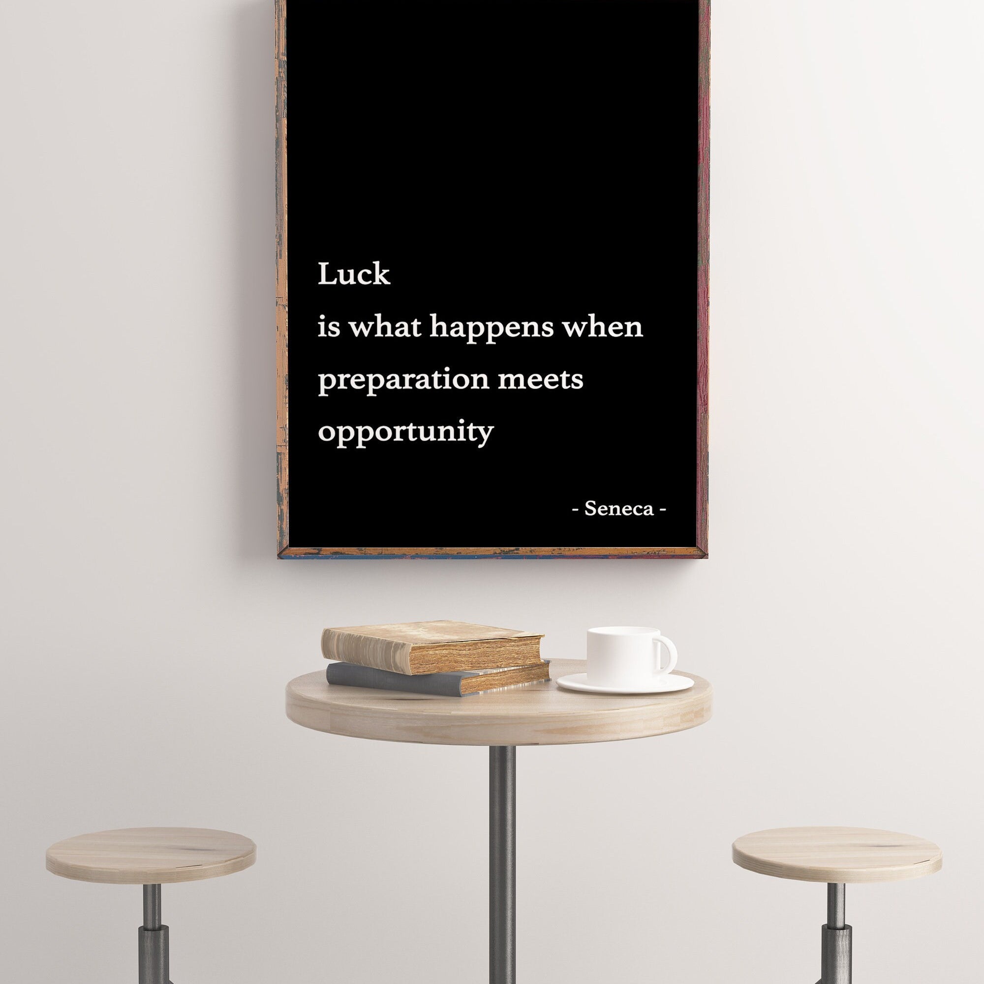 Seneca Quote Print, Luck Is What Happens When Preparation Meets Opportunity Philosopher Print