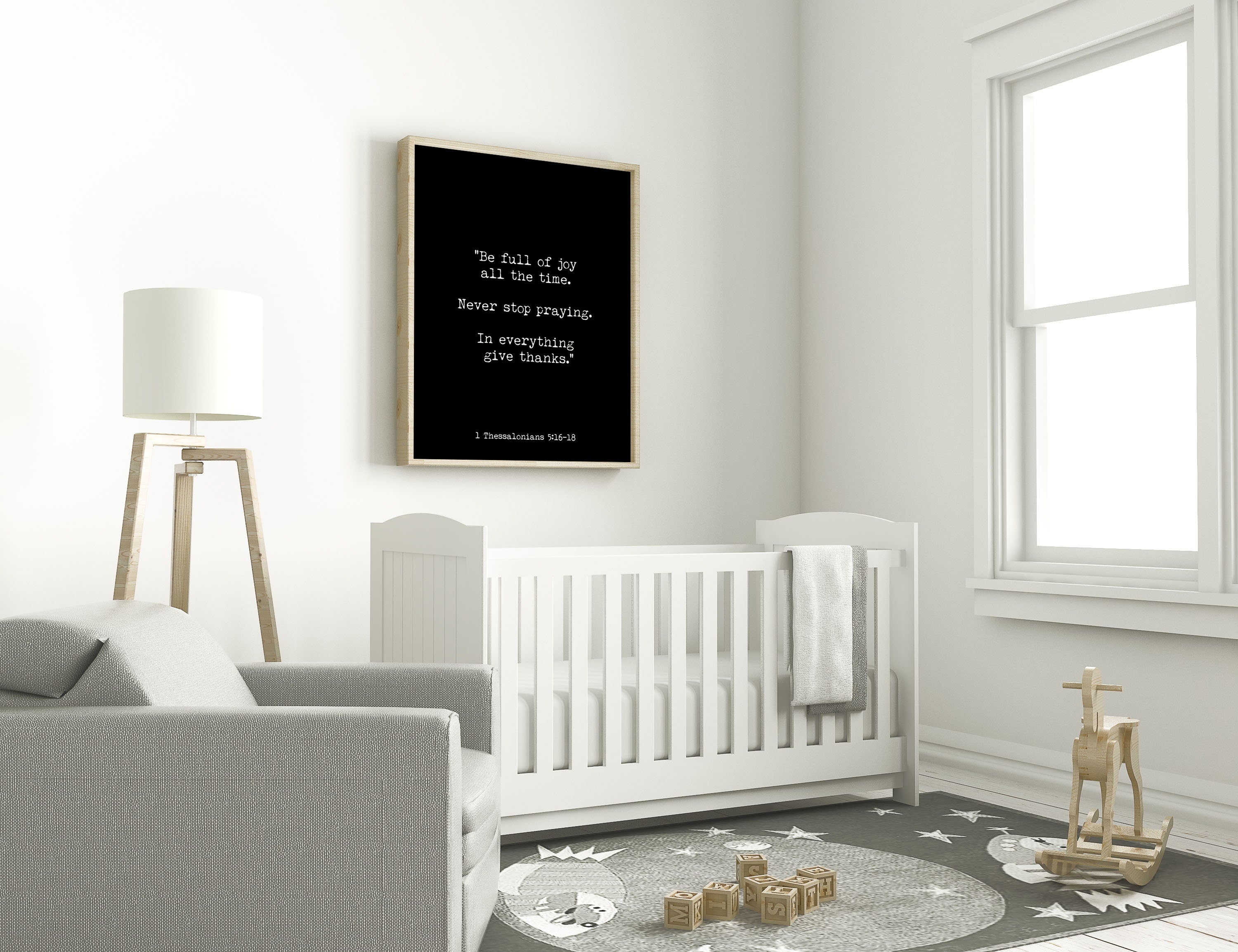 Thessalonians 5:16-18, Be Full of Joy Pray Scripture Wall Art