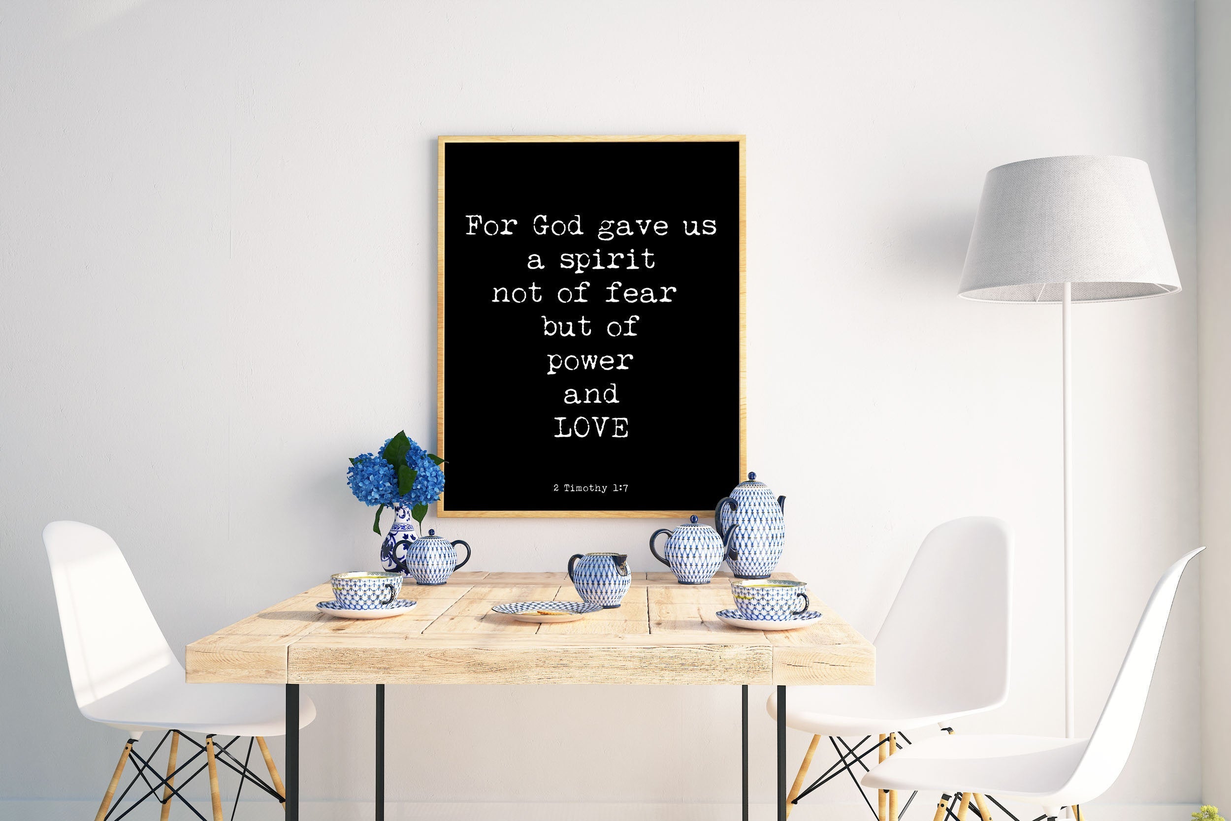 2 Timothy 1:7 Quote Print, Spirit of Power and Love - BookQuoteDecor