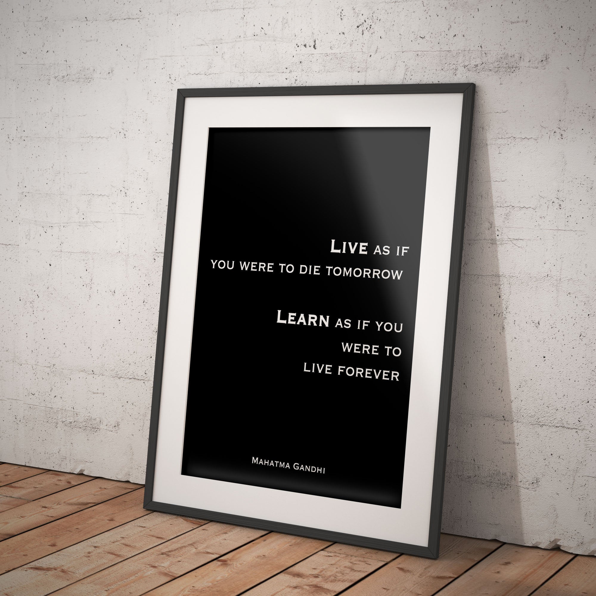 Live As If Gandhi Quote Print - BookQuoteDecor