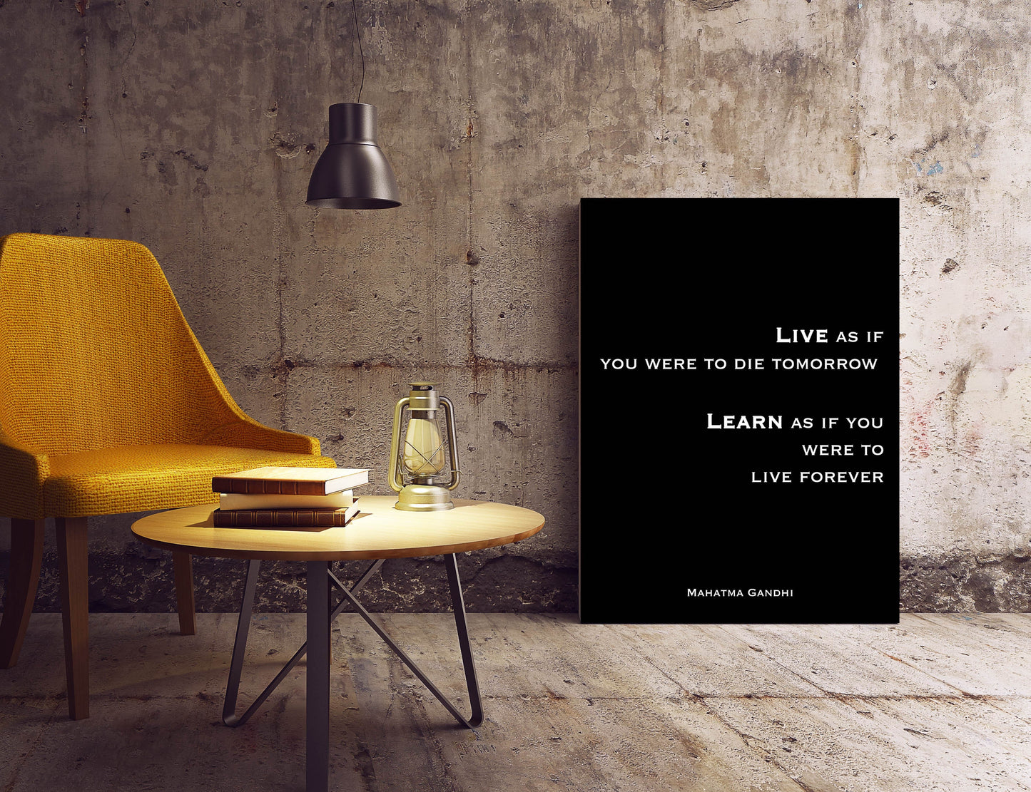 Gandhi Quote Print, Black & White