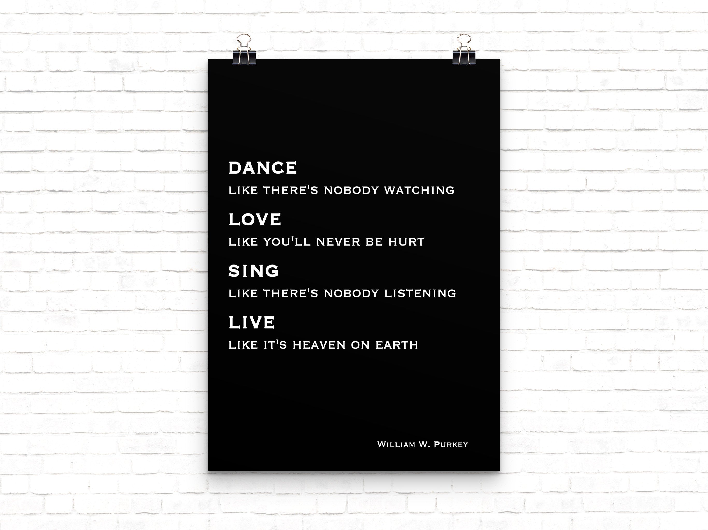 Dance Like There's Nobody Watching Print - BookQuoteDecor