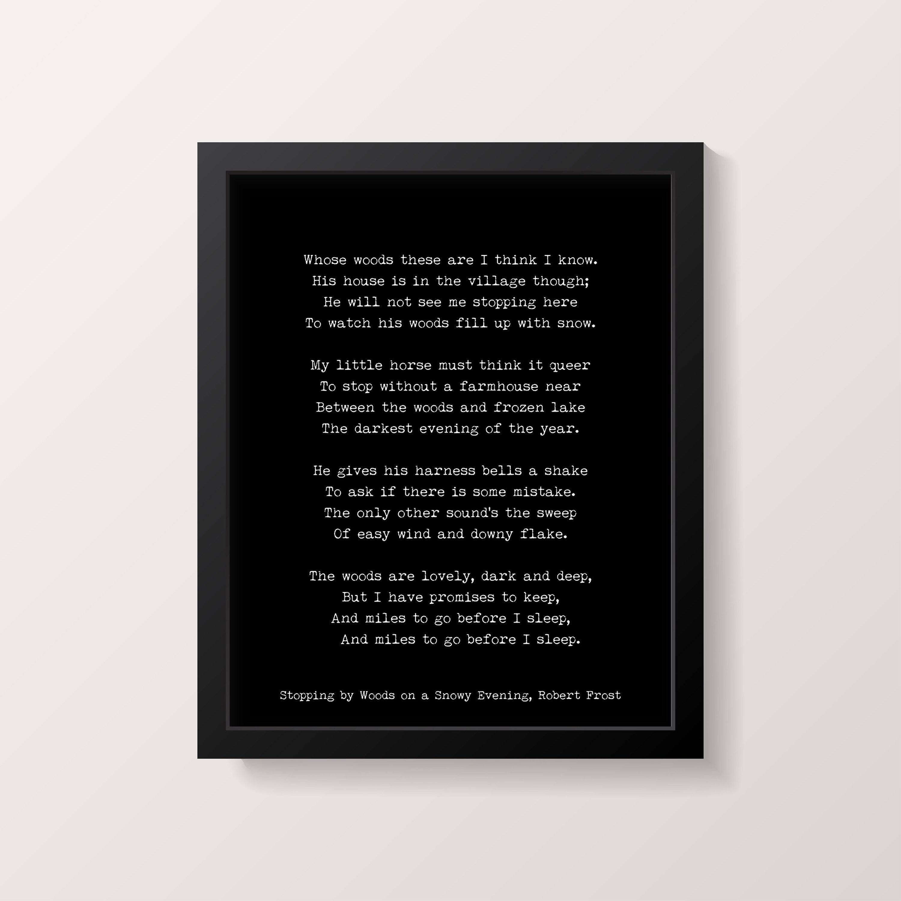 Robert Frost&#39;s Poem - Stopping by Woods on a Snowy Evening