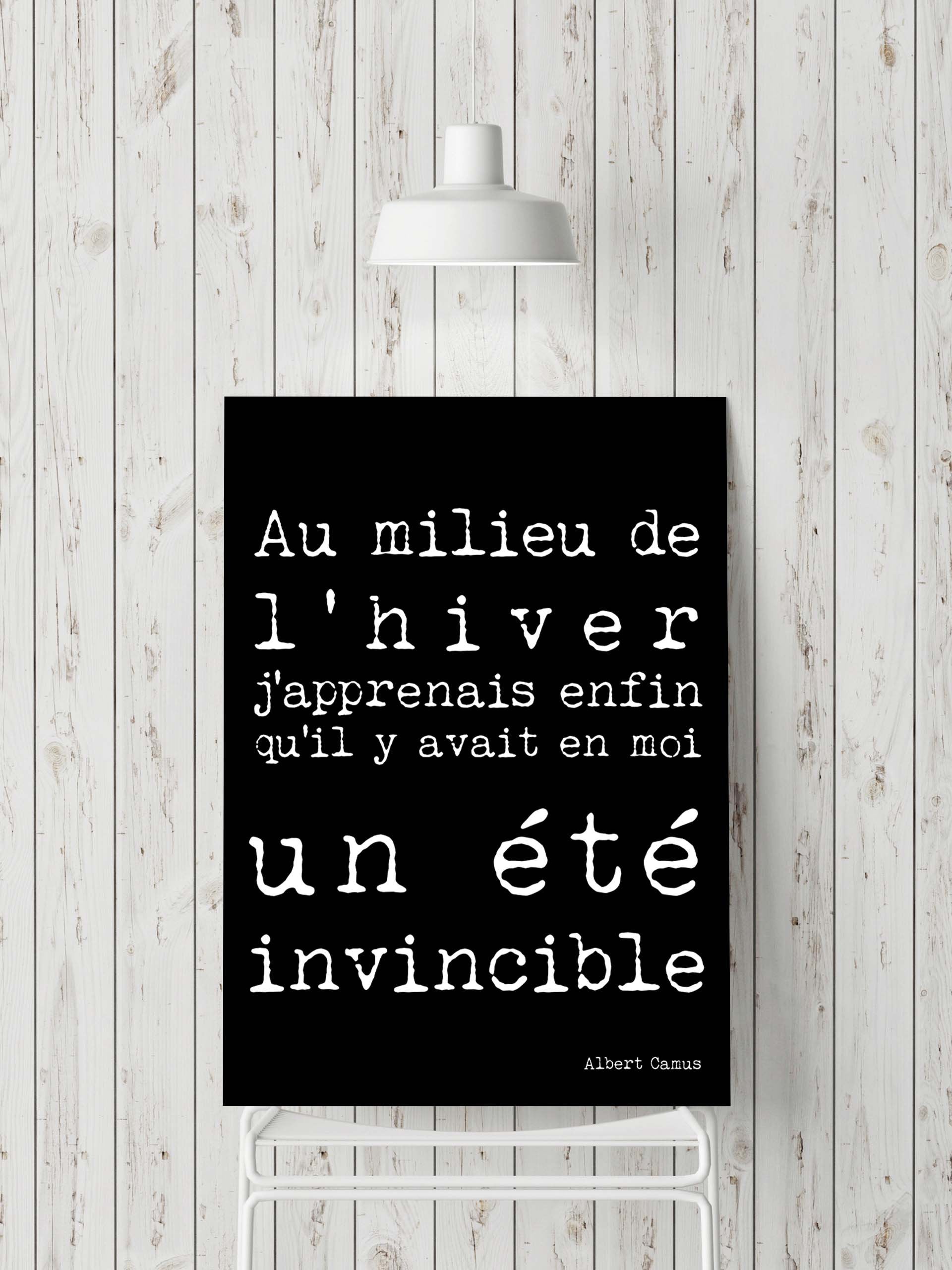 Albert Camus Quote Print in French - BookQuoteDecor