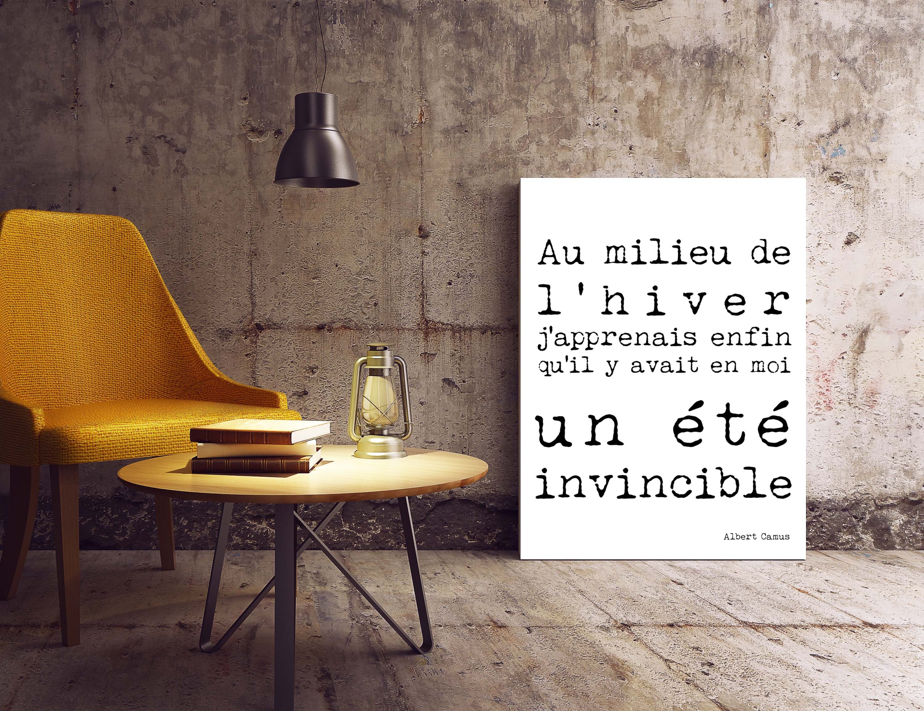 Albert Camus Quote Print in French - BookQuoteDecor