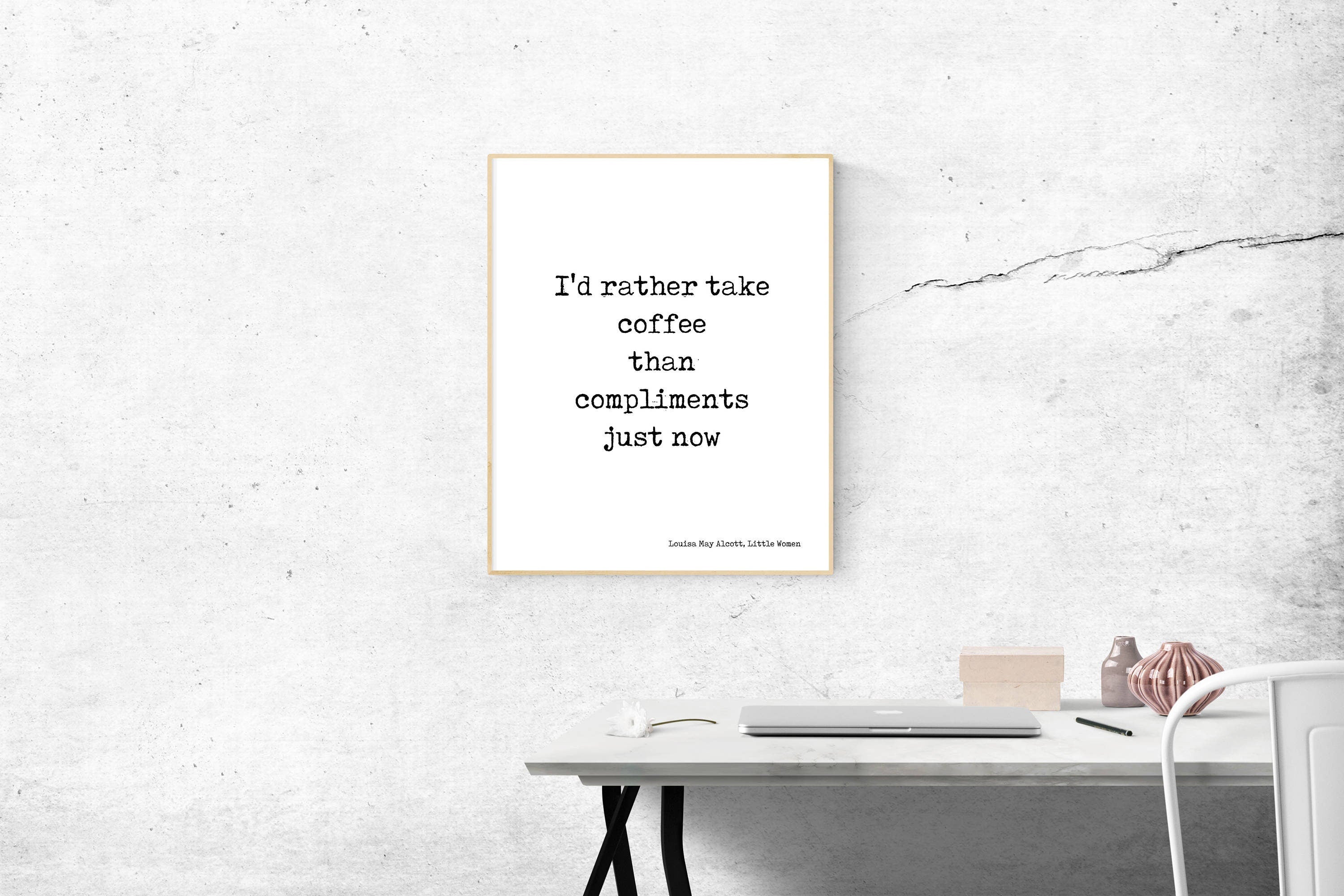 Little Women COFFEE Quote Wall Art Print, Coffee Decor for Kitchen LM Alcott Print