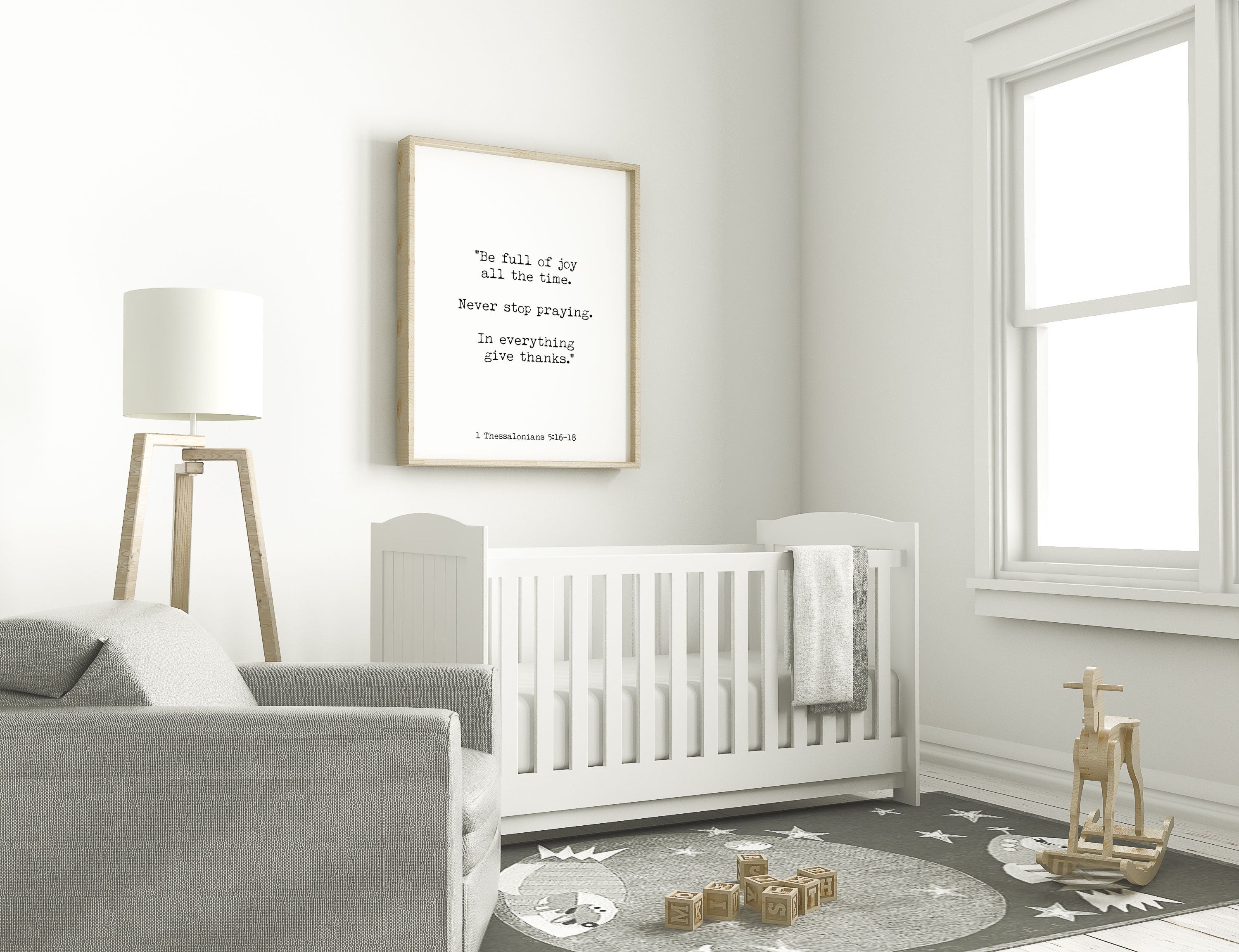 Thessalonians 5:16-18, Be Full of Joy Pray Scripture Wall Art, Give Thanks, Christian Wall Art