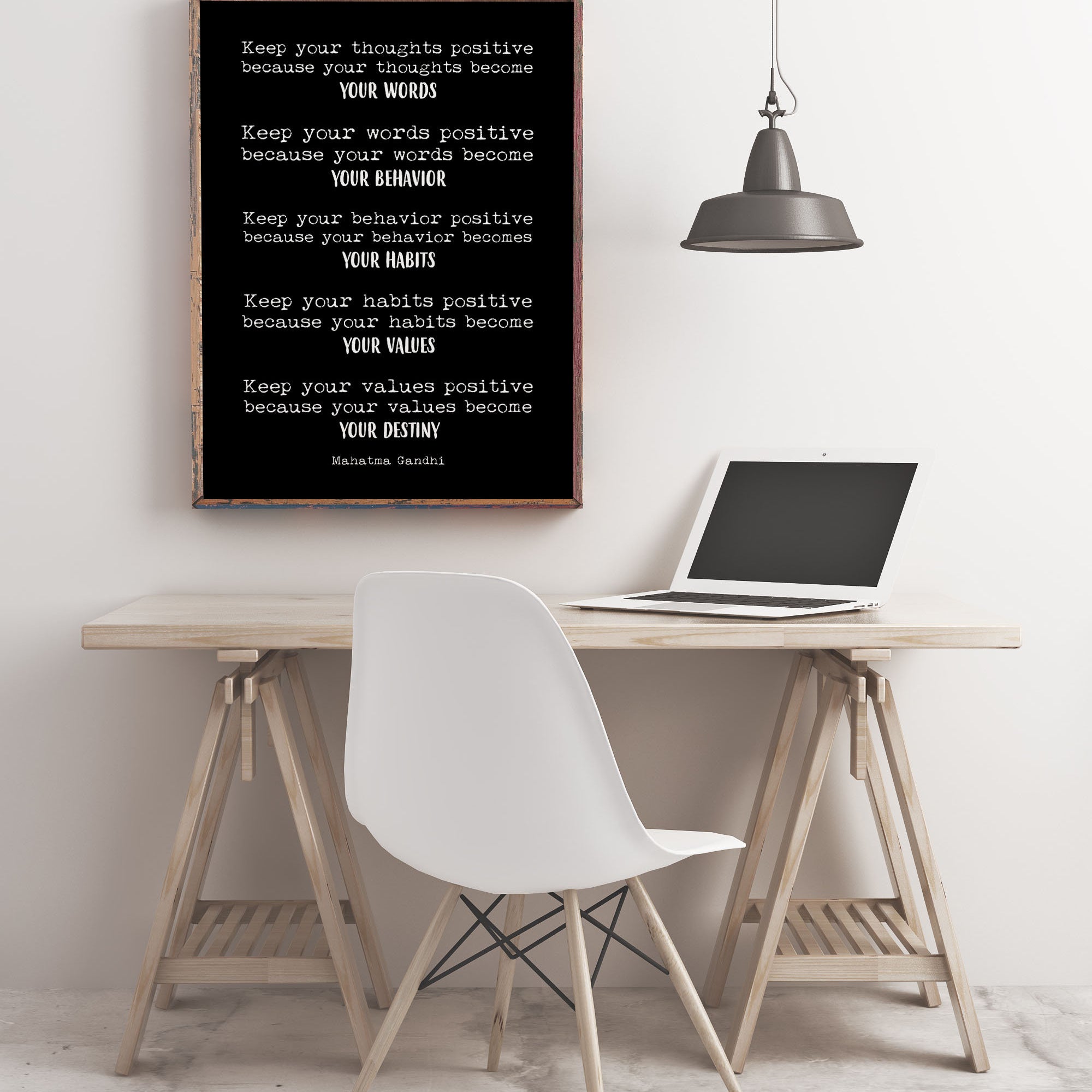 Keep Positive Gandhi Print - BookQuoteDecor