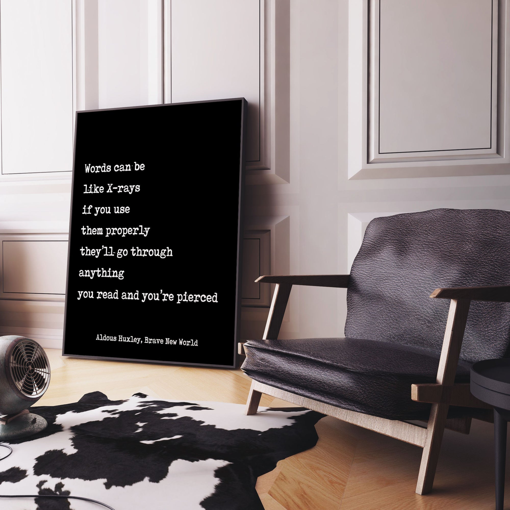 Words Can Be Like X-Rays Brave New World Aldous Huxley Quote Print, Modern Minimalist Art Scandinavian Style Print in Black & White Unframed