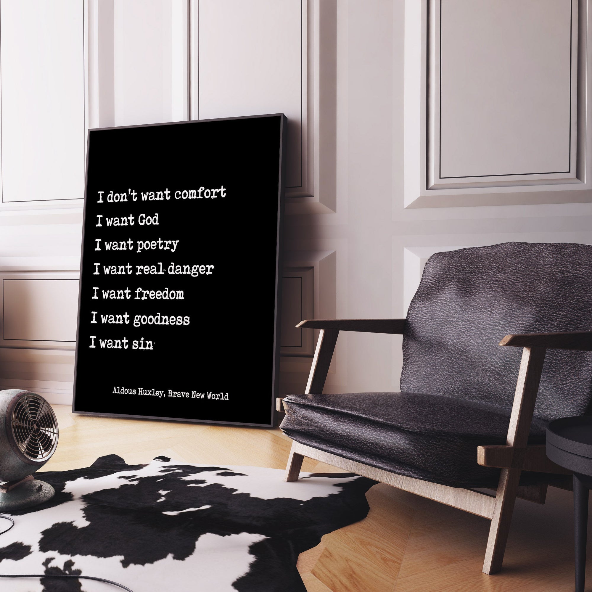 Aldous Huxley, Brave New World Quote Print - BookQuoteDecor