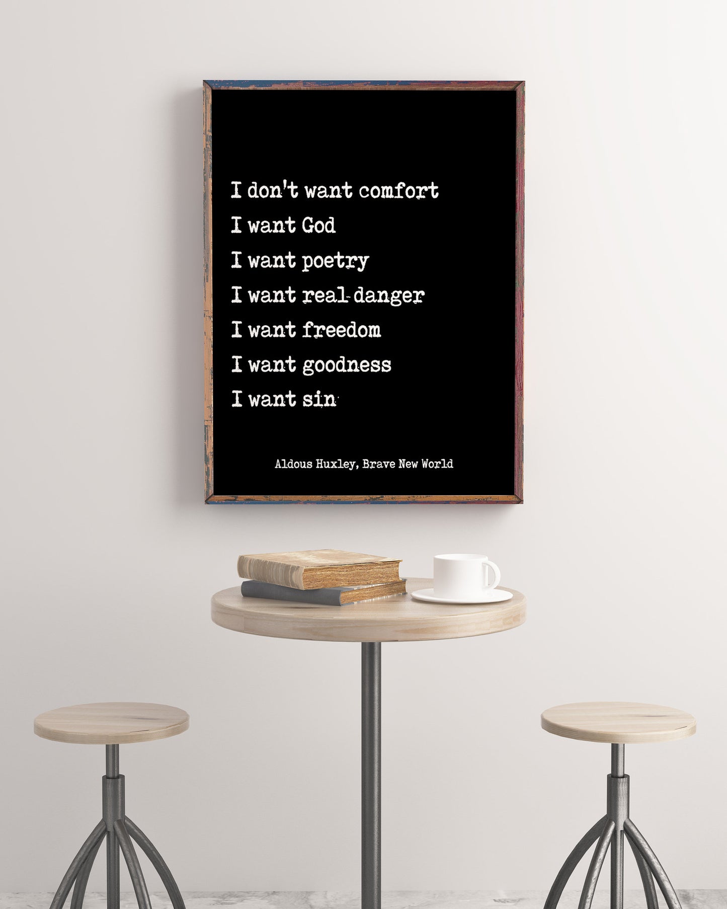 Aldous Huxley, Brave New World Quote Print - BookQuoteDecor