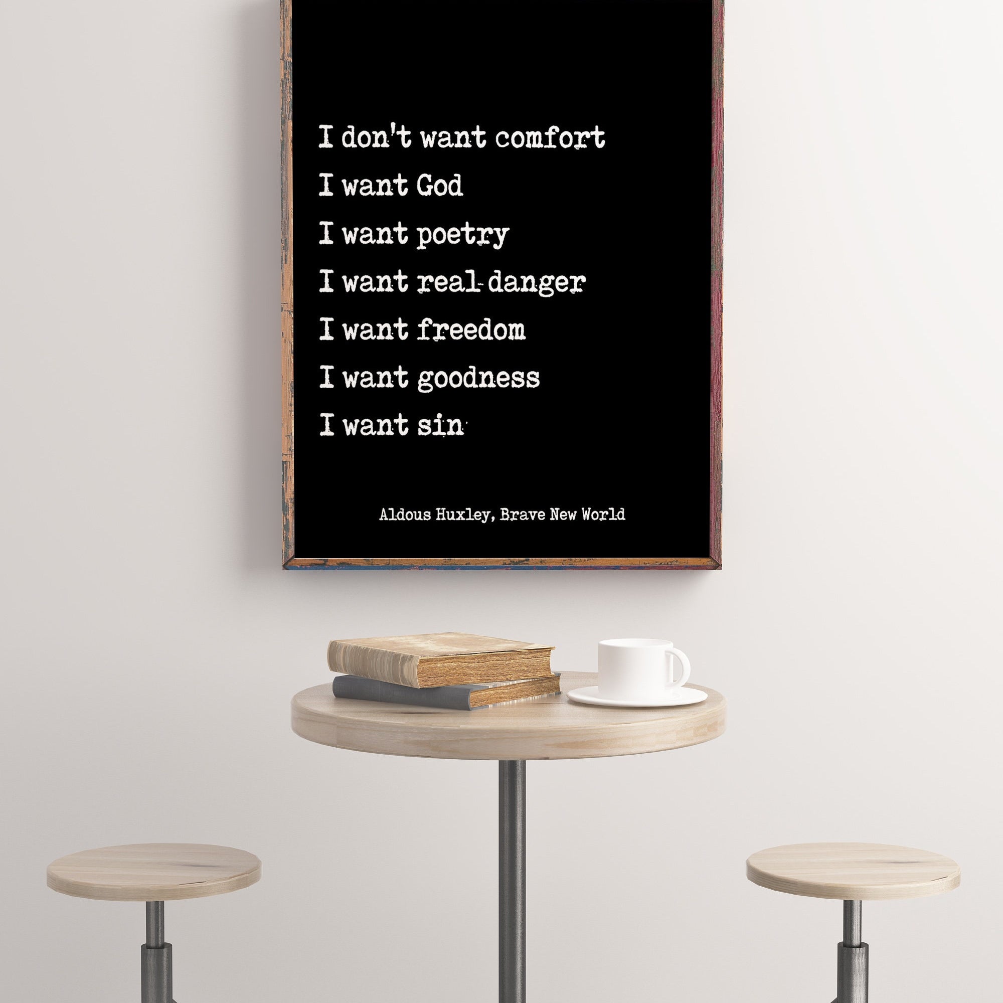 Aldous Huxley, Brave New World Quote Print