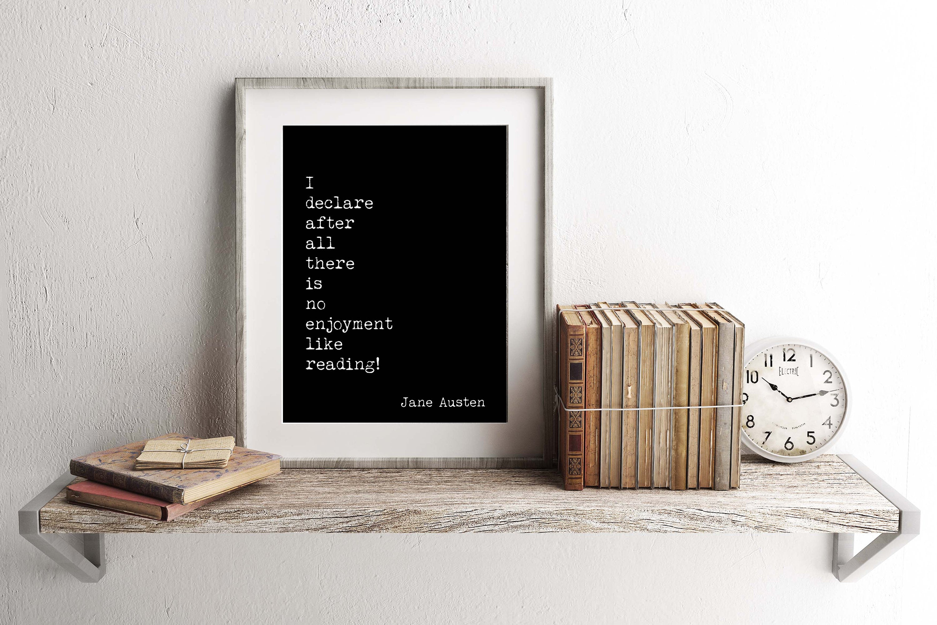 Pride and Prejudice Print, Reading Quote, Jane Austen Quote Art, No Enjoyment Like Reading Book Quote Print, Jane Austen Wall Art Unframed - BookQuoteDecor