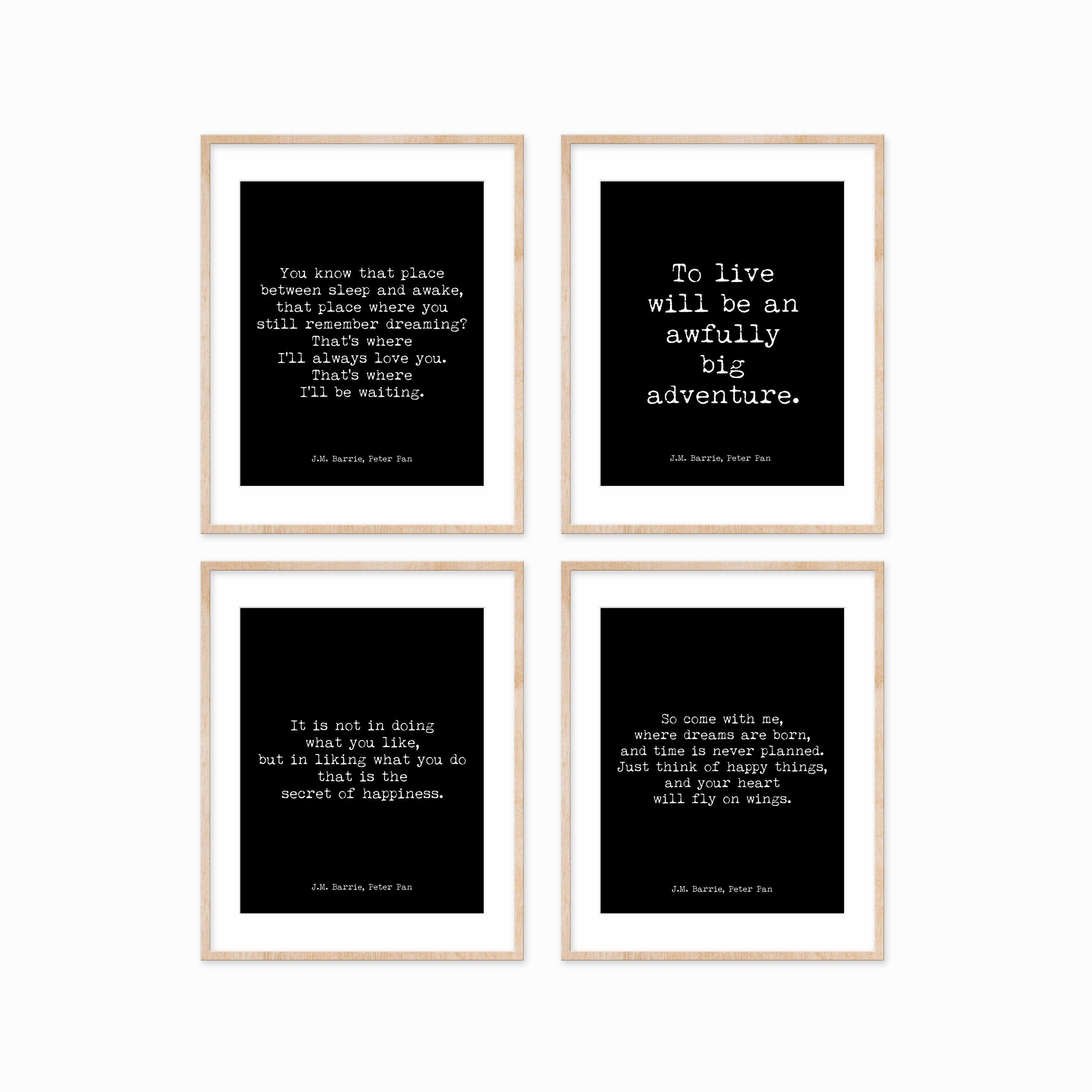 Peter Pan Quote Prints, Prints Set