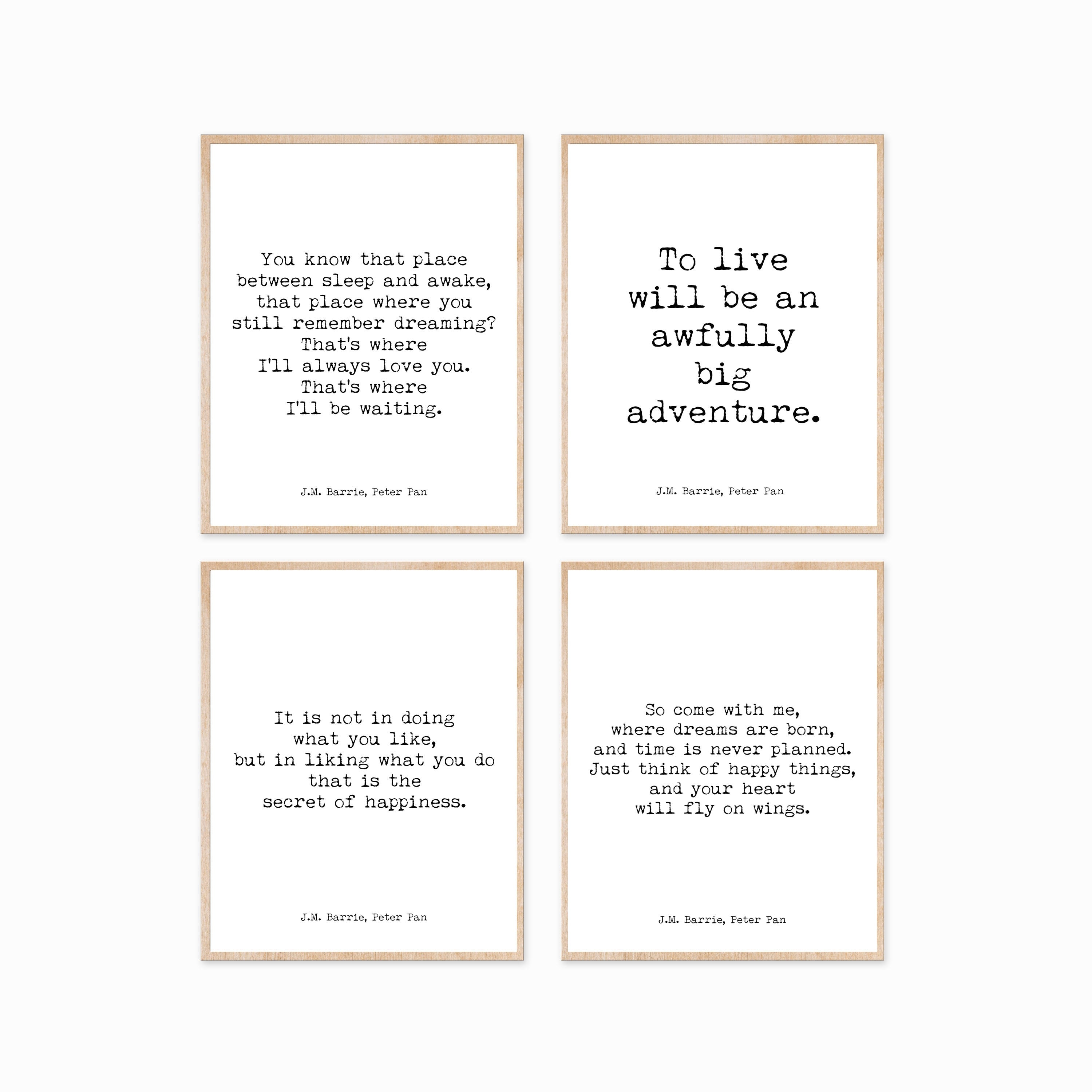 Peter Pan Quote Prints, Prints Set