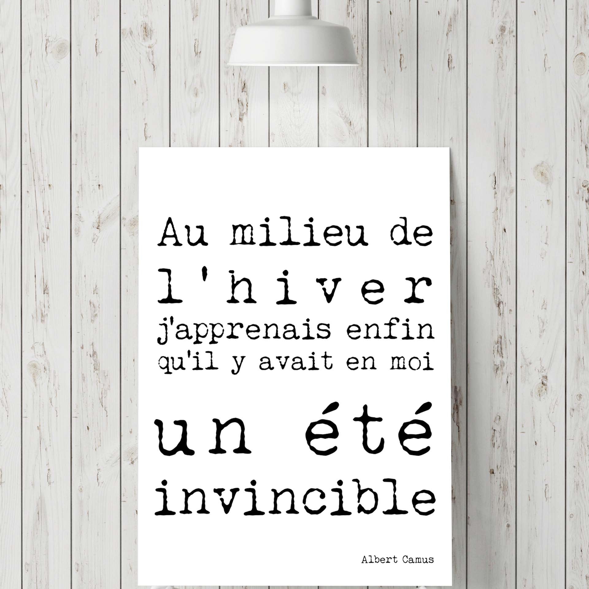 Albert Camus Quote Print in French - BookQuoteDecor