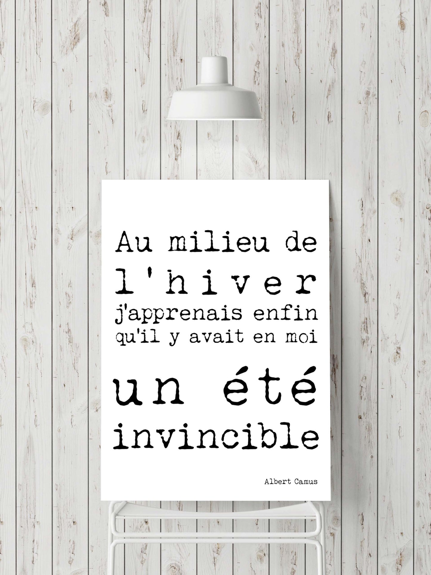 Albert Camus Quote Print in French - BookQuoteDecor