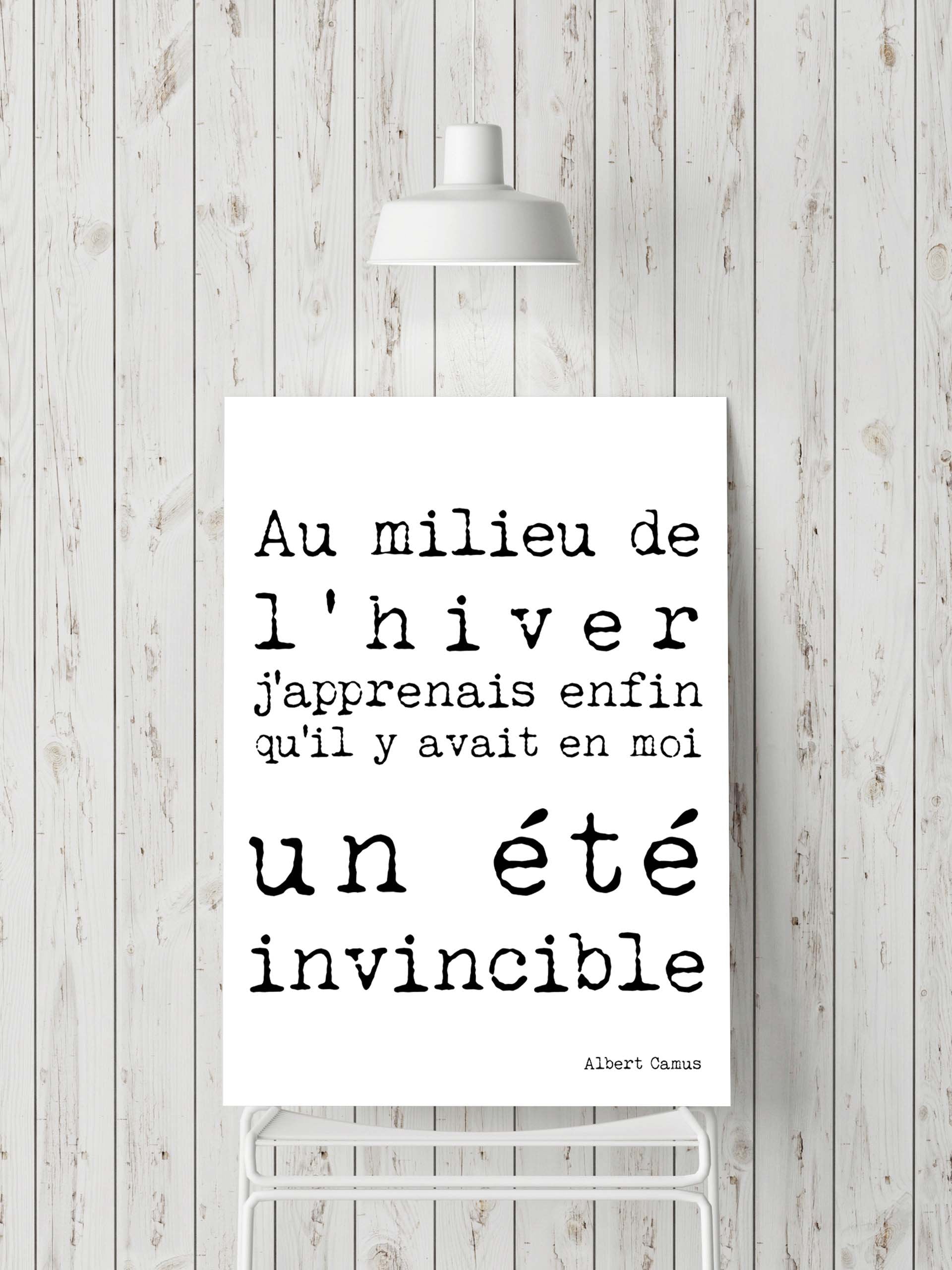 Albert Camus Quote Print in French - BookQuoteDecor