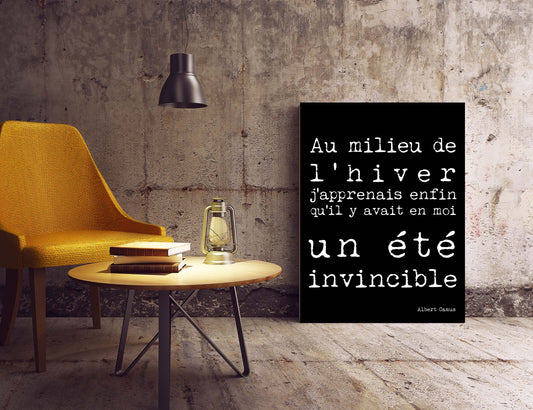 Albert Camus Quote Print in French - BookQuoteDecor