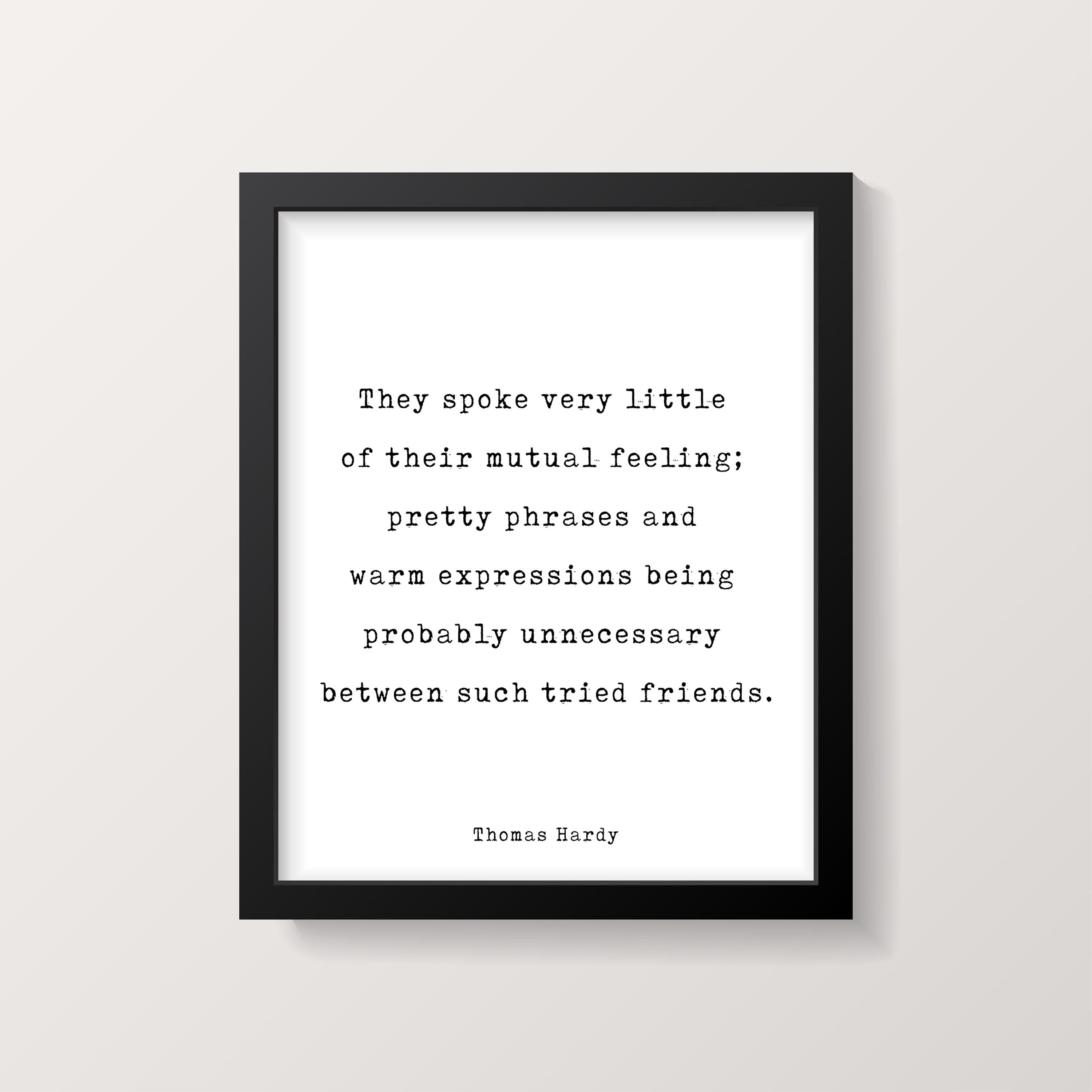 Far From the Madding Crowd Thomas Hardy Friendship Quote Print, Minimalist Black & White Art