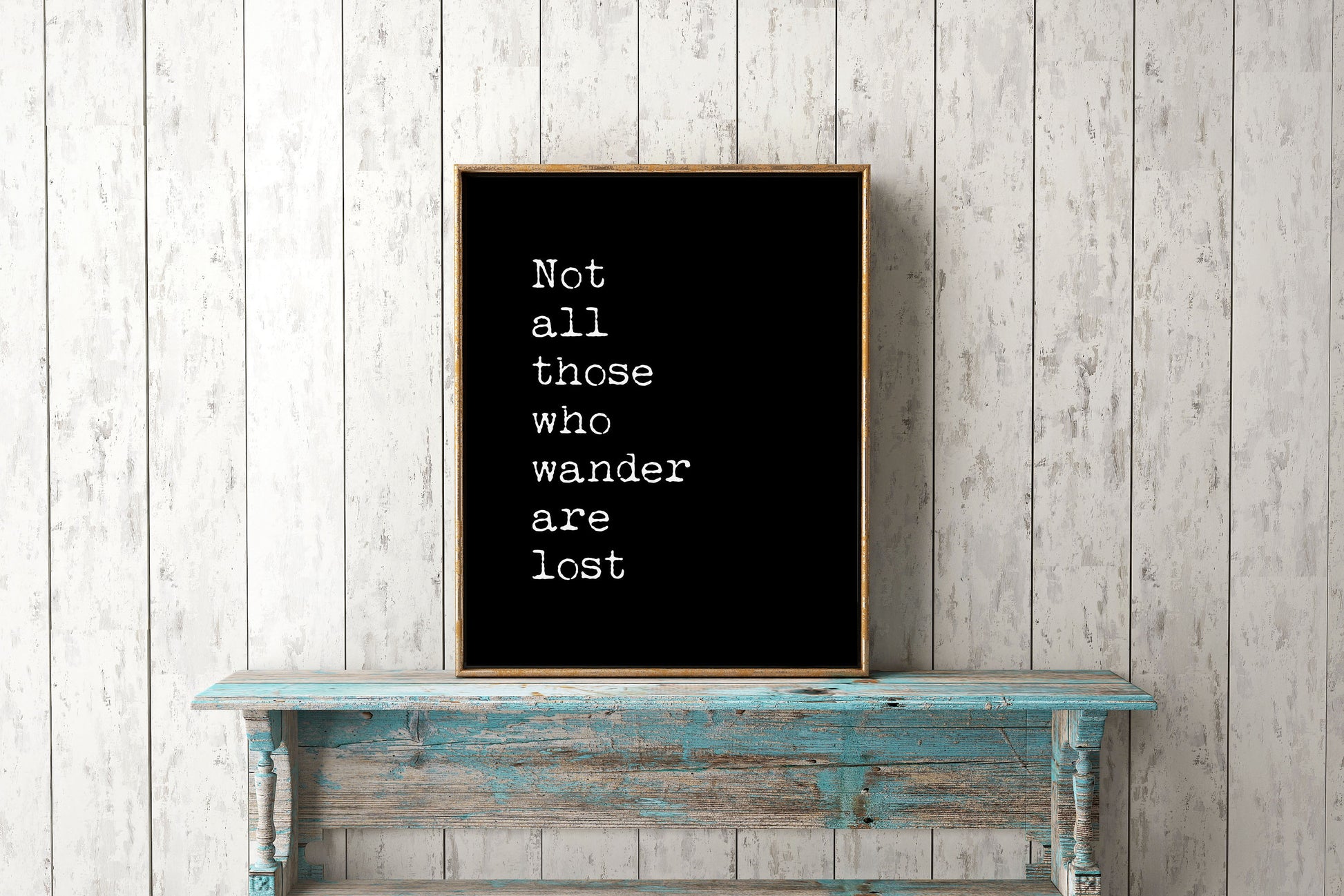 Travel Quote Not All Who Wander Wall Art, Wanderlust Print, Travel Gift with Inspirational Quote, Motivational Poster Unframed - BookQuoteDecor