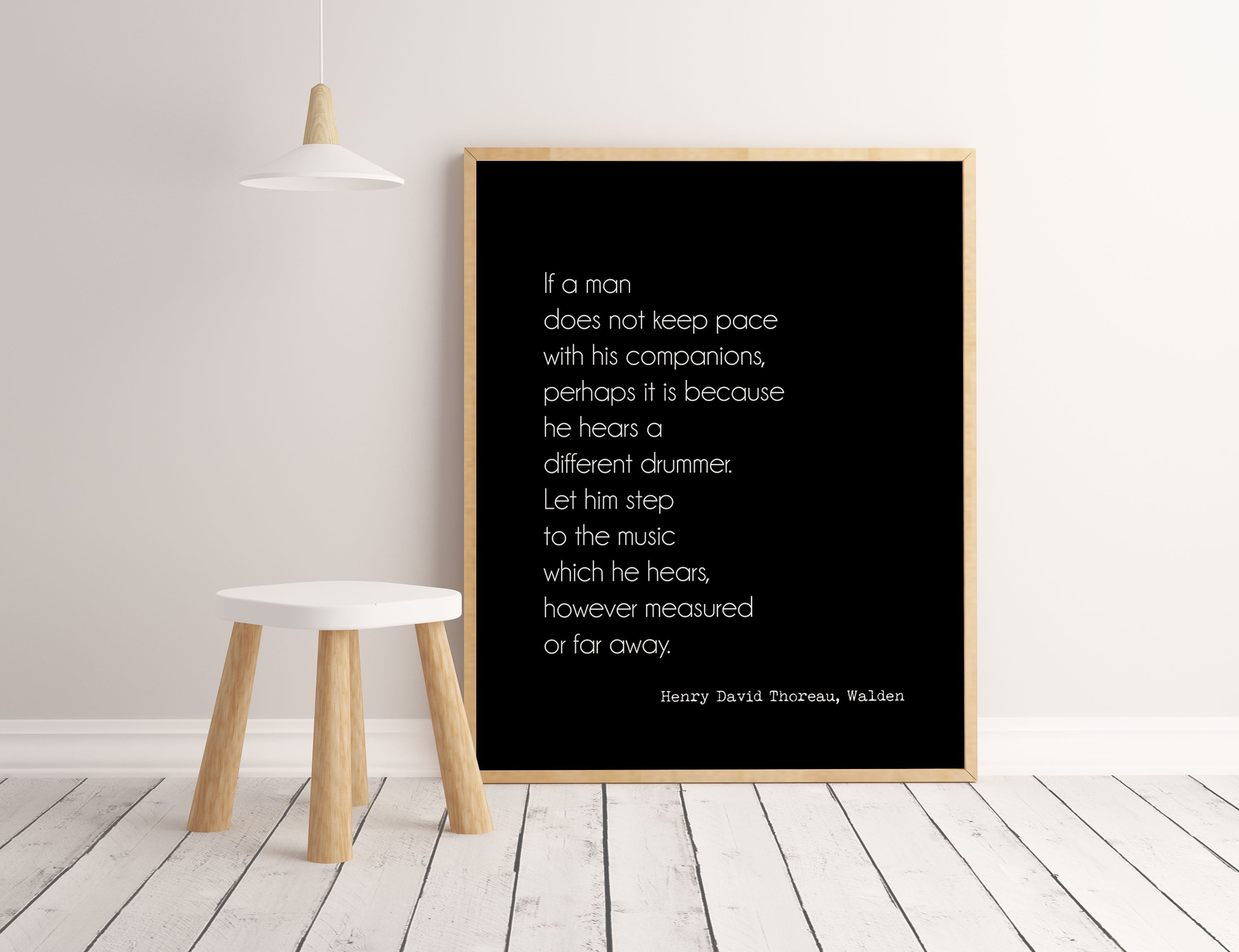 Henry David Thoreau Different Drummer Print - BookQuoteDecor