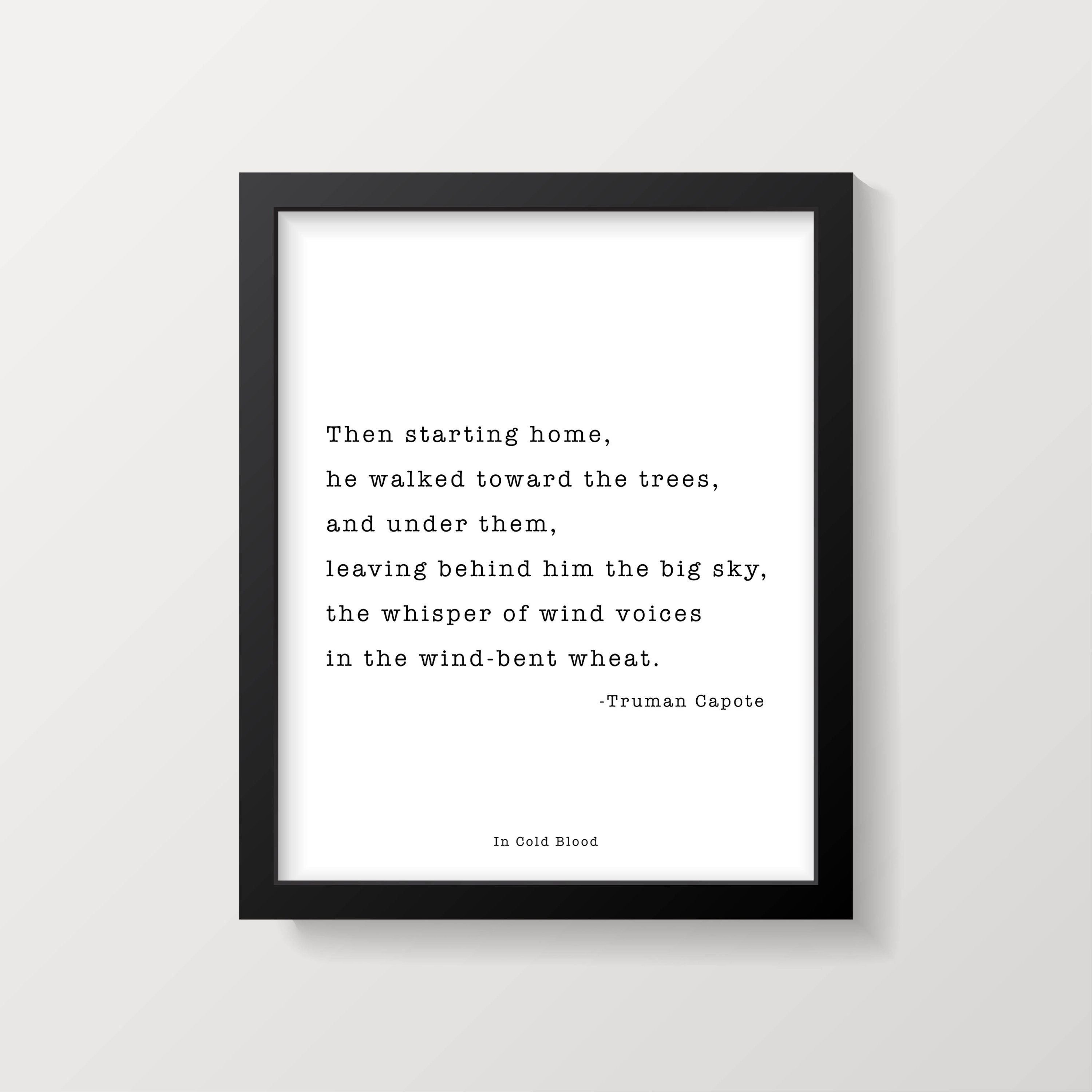 Truman Capote Quote Print, Closing Lines from In Cold Blood
